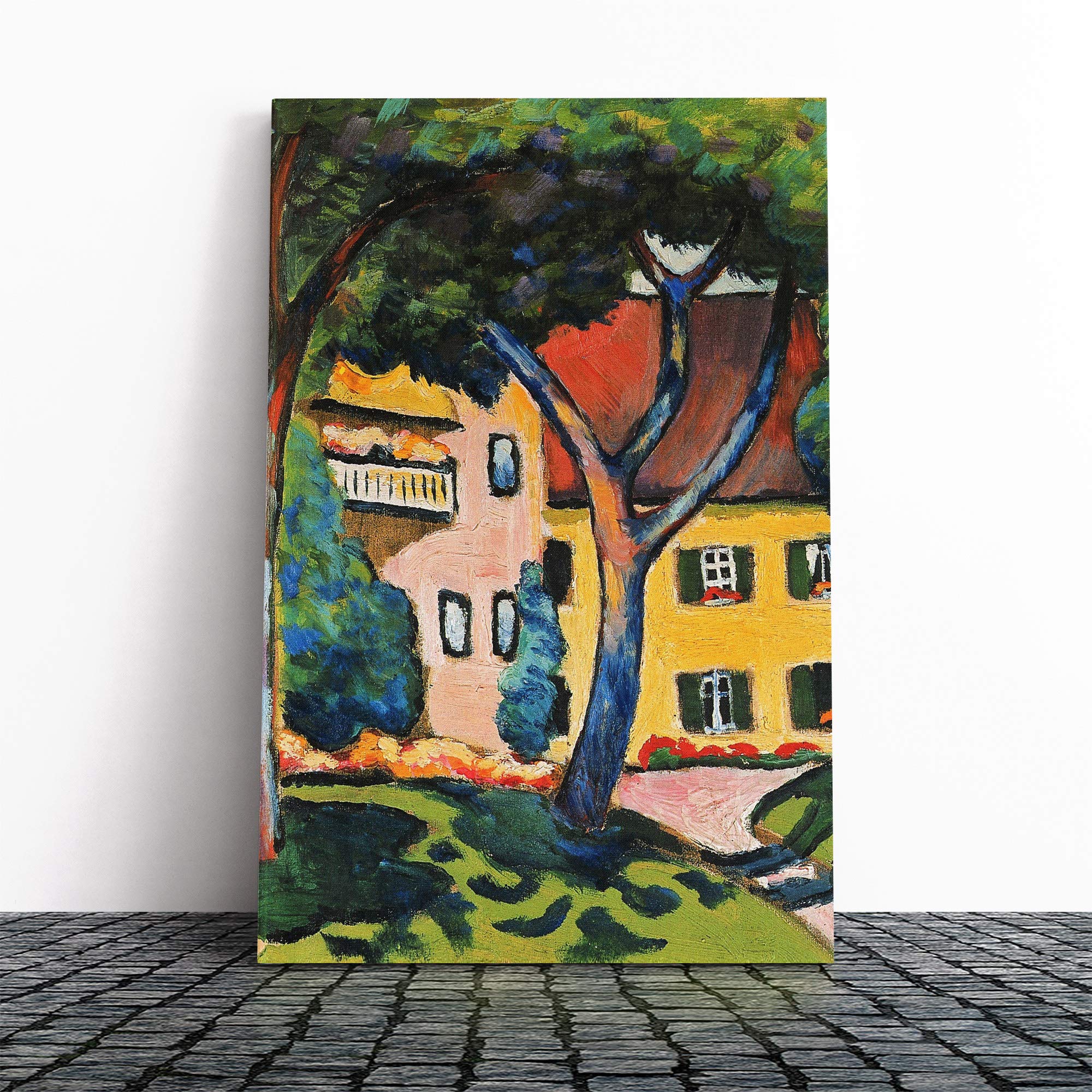 August Macke House in Tagersee Canvas Print | Gallery Wrapped 30mm Frame Wall Art | 20x14 inches | Ready to Hang | Modern Picture | Living Room Bedroom Lounge Office