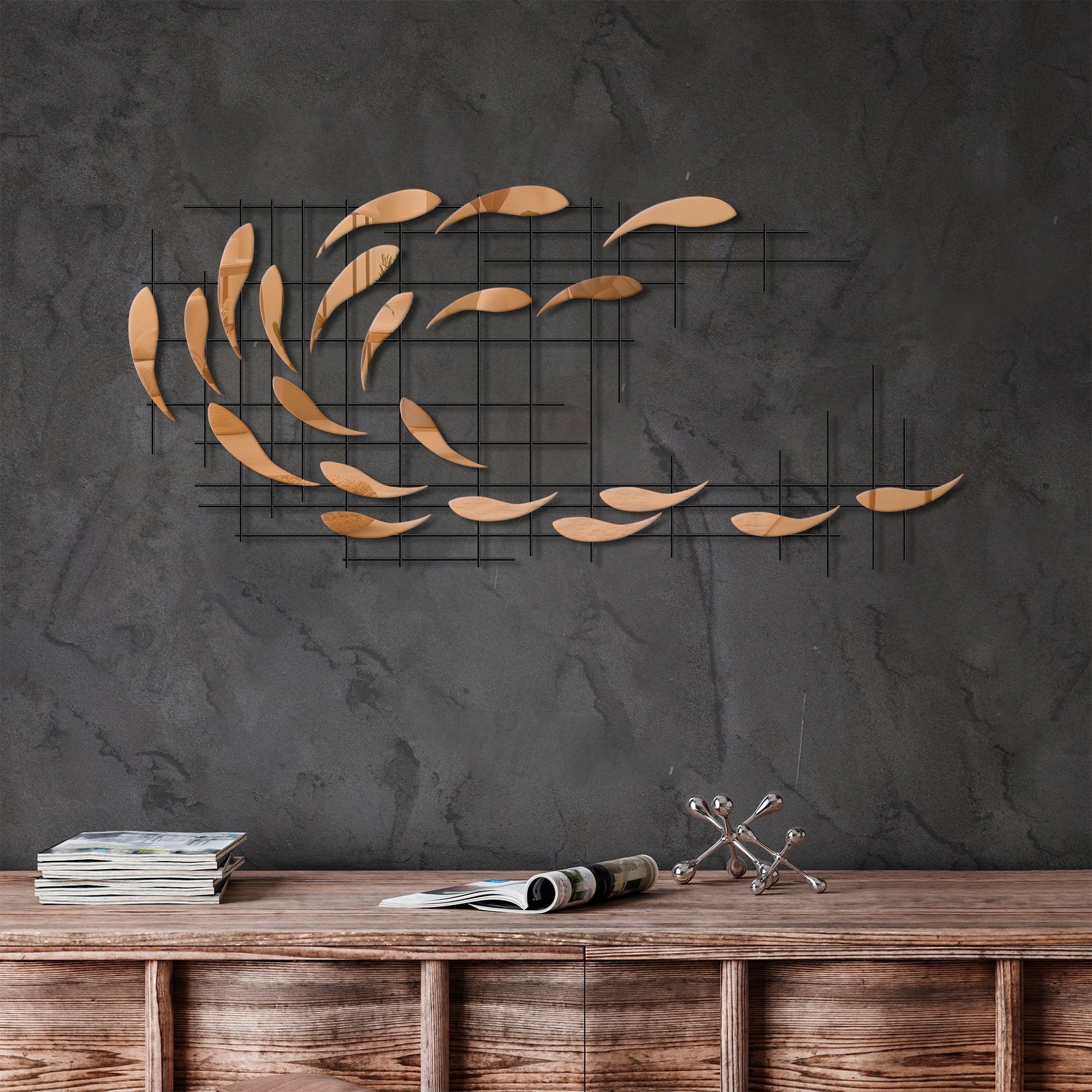 Accessoire mural décoratif grand format métal design noir industriel