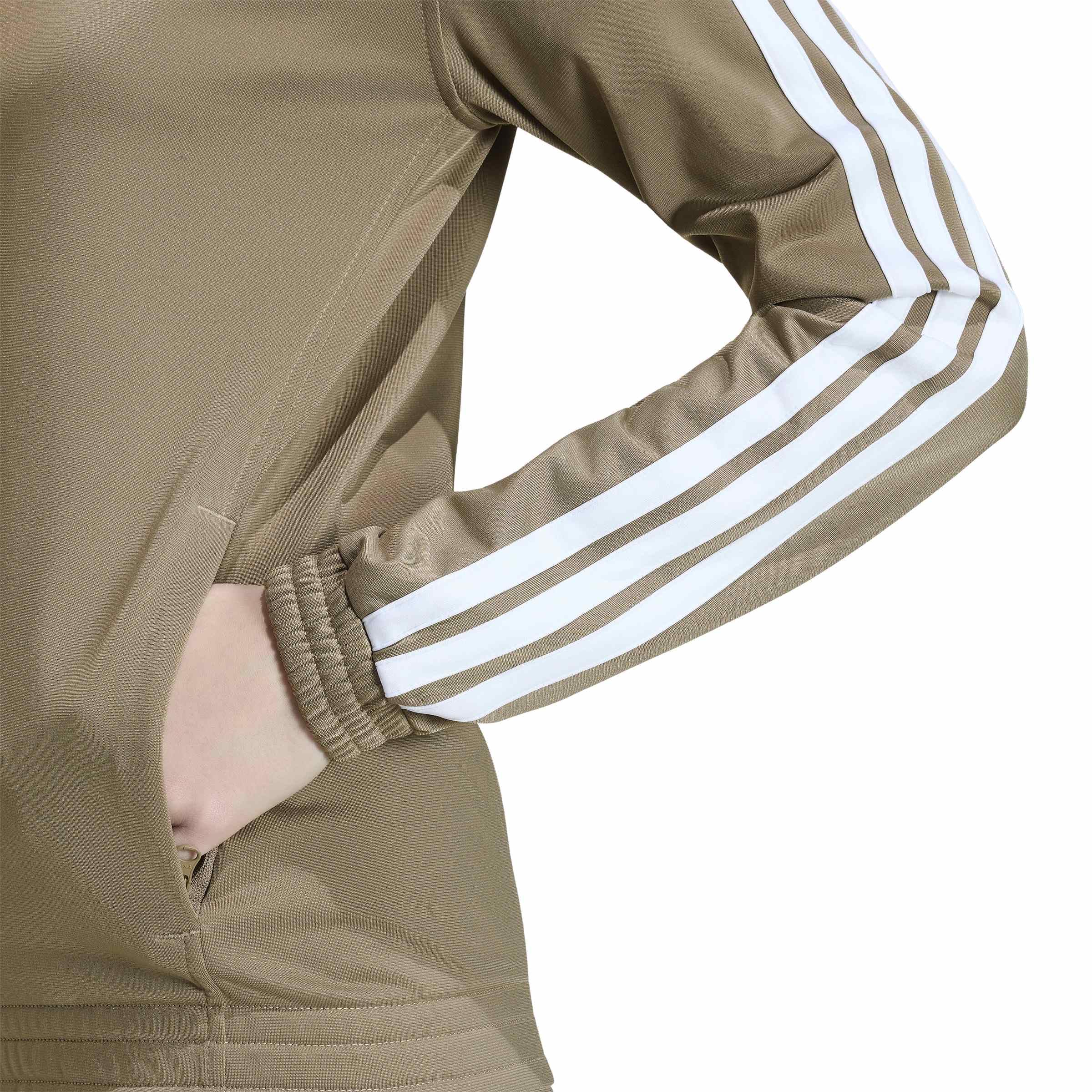 adidas Kobiety Tricot 3-Stripes Tracktop Sweatshirt, Khaki Six/white, L