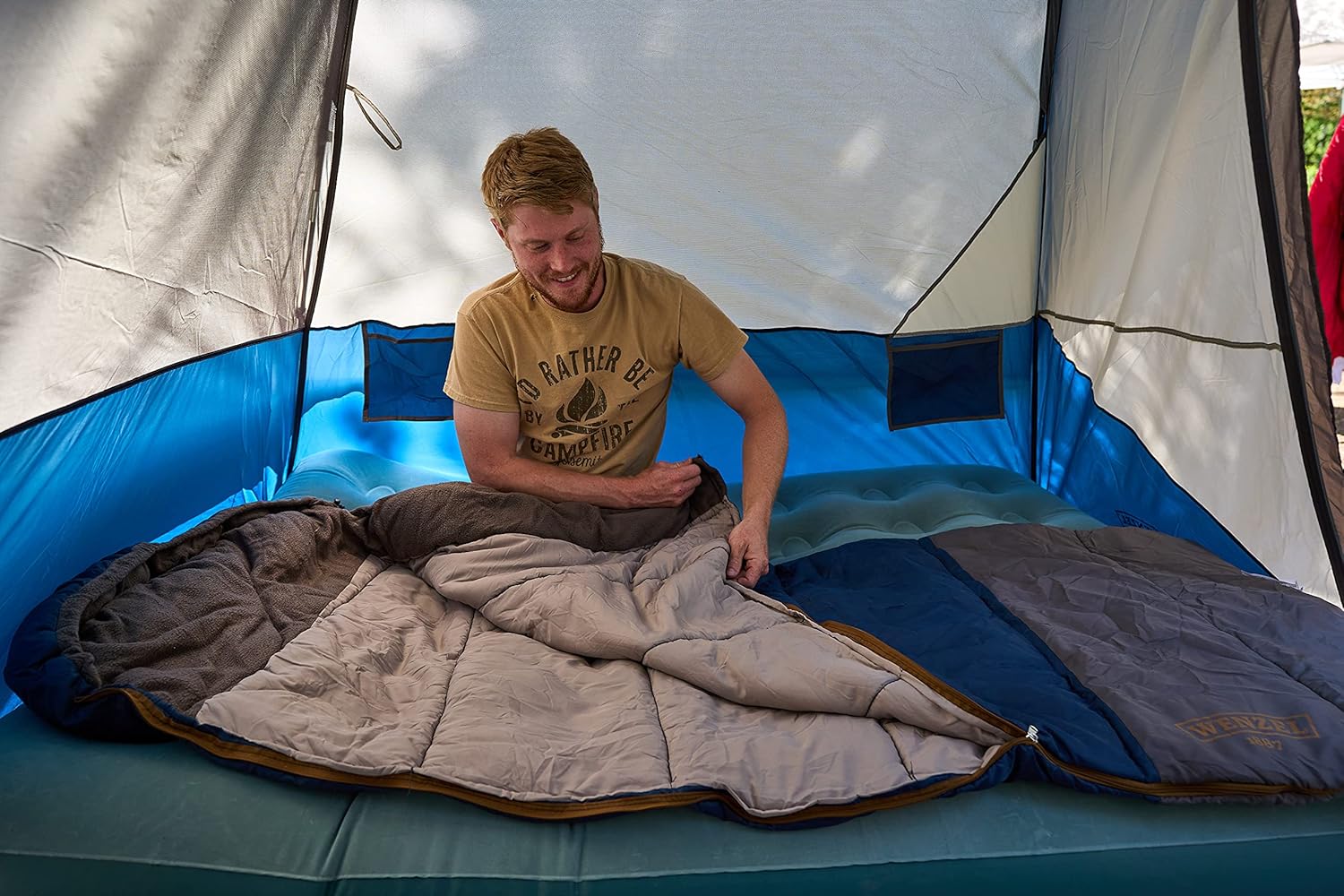 Wenzel Monterey 30-40F Degree Hooded Camping Warm Weather Sleeping Bag for Adults