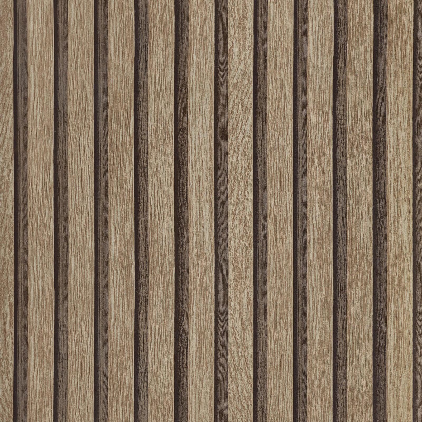 CAX Brown Wood Slat Peel and Stick Wallpaper Vintage Contact Paper 44cm x 1220cm Self Adhesive Removable Panel Wall Paper Roll for Living Room Bedroom