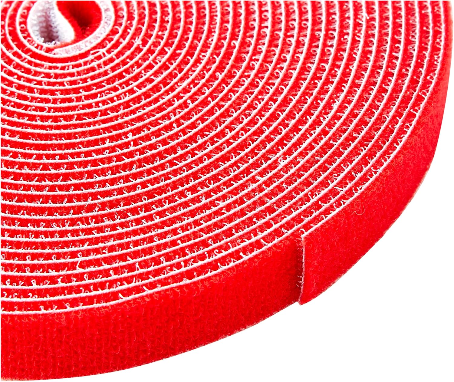StarTech.com 25ft Hook and Loop Roll - Cut-to-Size Reusable Cable Ties - Bulk Industrial Wire Fastener Tape/Adjustable Fabric Wraps Red/Resuable Self Gripping Cable Management Straps (HKLP25RD)
