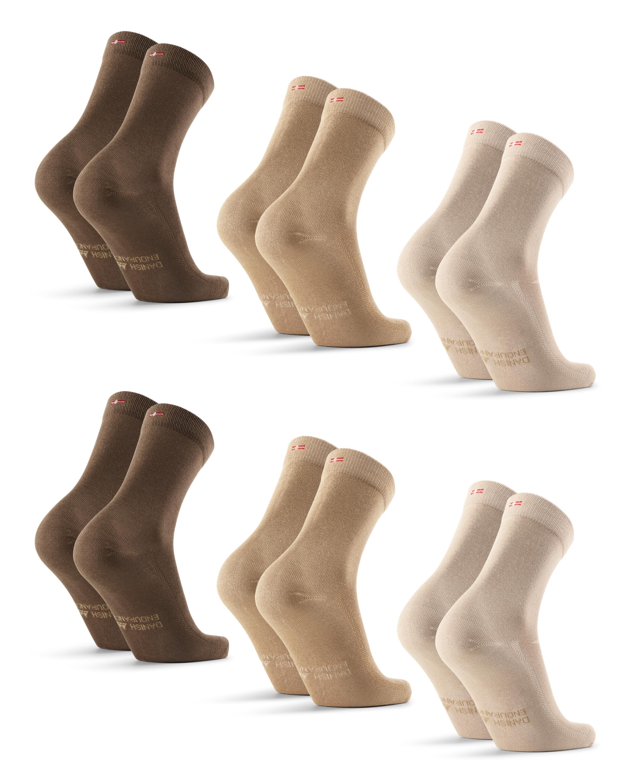 DANISH ENDURANCE Calzini Uomo Fibra di Bambù, Calze Anti-Sudore Traspiranti, Morbide e Classiche, Calze da Lavoro e Uso Quotidiano, 3 o 6 Paia