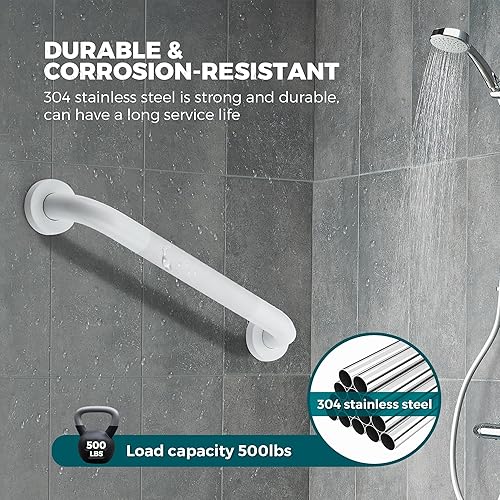 Miniatura 5 de Paquete de 2 barras de agarre para mango de ducha, barras de agarre antideslizantes de 12 pulgadas para personas mayores, barras de agarre