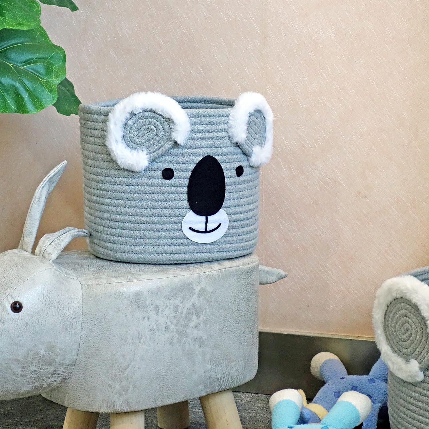 T&T Homewares Koala Storage Basket Small Size, Ideal for Baby Diapers, Laundry, Nursery & Kids Room - Versatile Organizer for Woodland Decor, Pet Toys