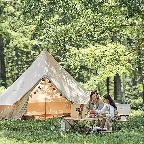 Miniatura 2 de S'more Bello Bell Camping Tent, 4 Season Luxury Outdoor Camping and Glamping Tent for 4-6 Adults, Breathable Waterproof Yurt Tent Polyester Cotton