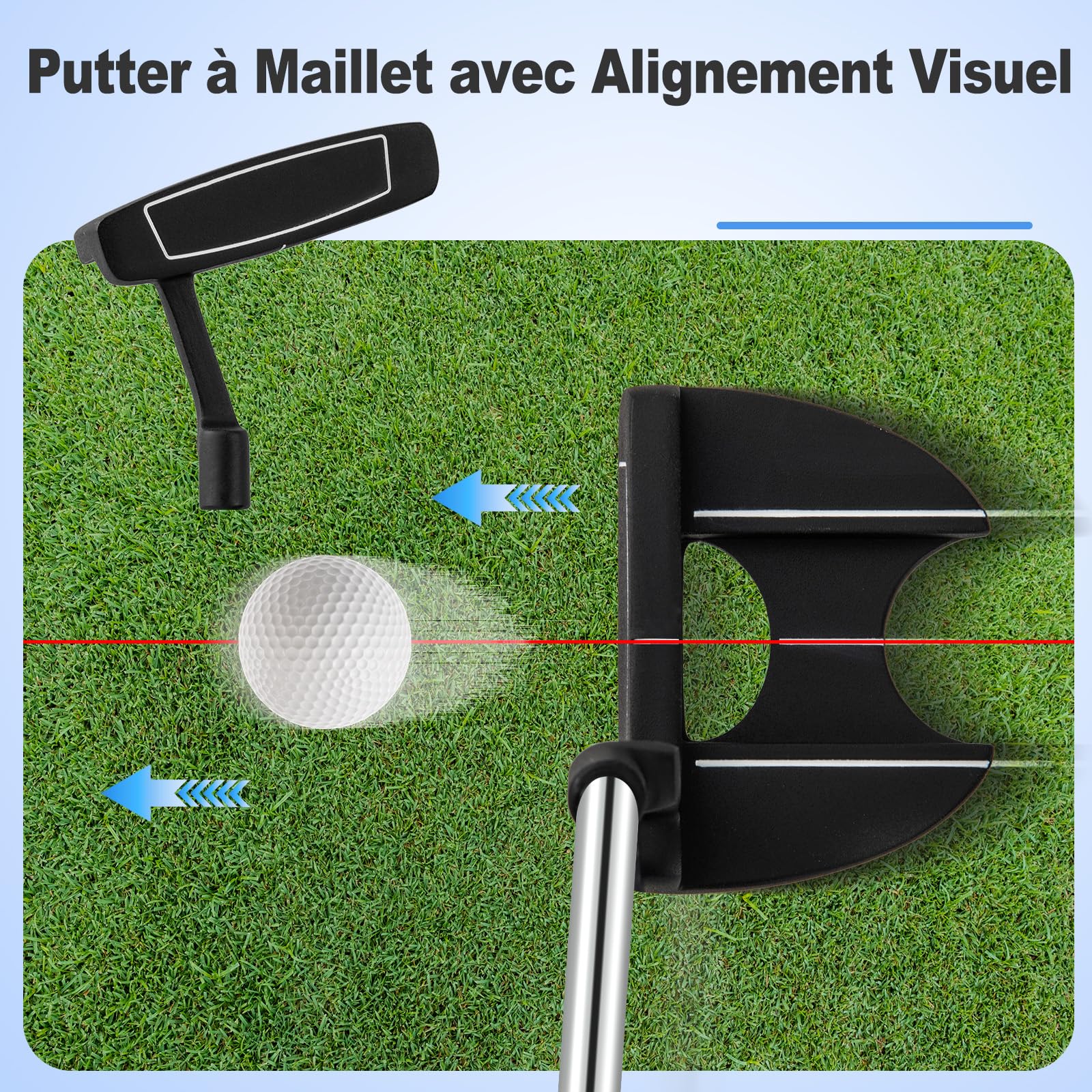 GYMAX Set Complet de Golf 10 Pièces Sac et Clubs, Driver 1#, Bois de Parcours 3#, Hybride 4#, Fers 6# 7# 8# 9#, Pitching Wedge, Putter, Sac de Golf Portable Trépied, pour Hommes Droitiers