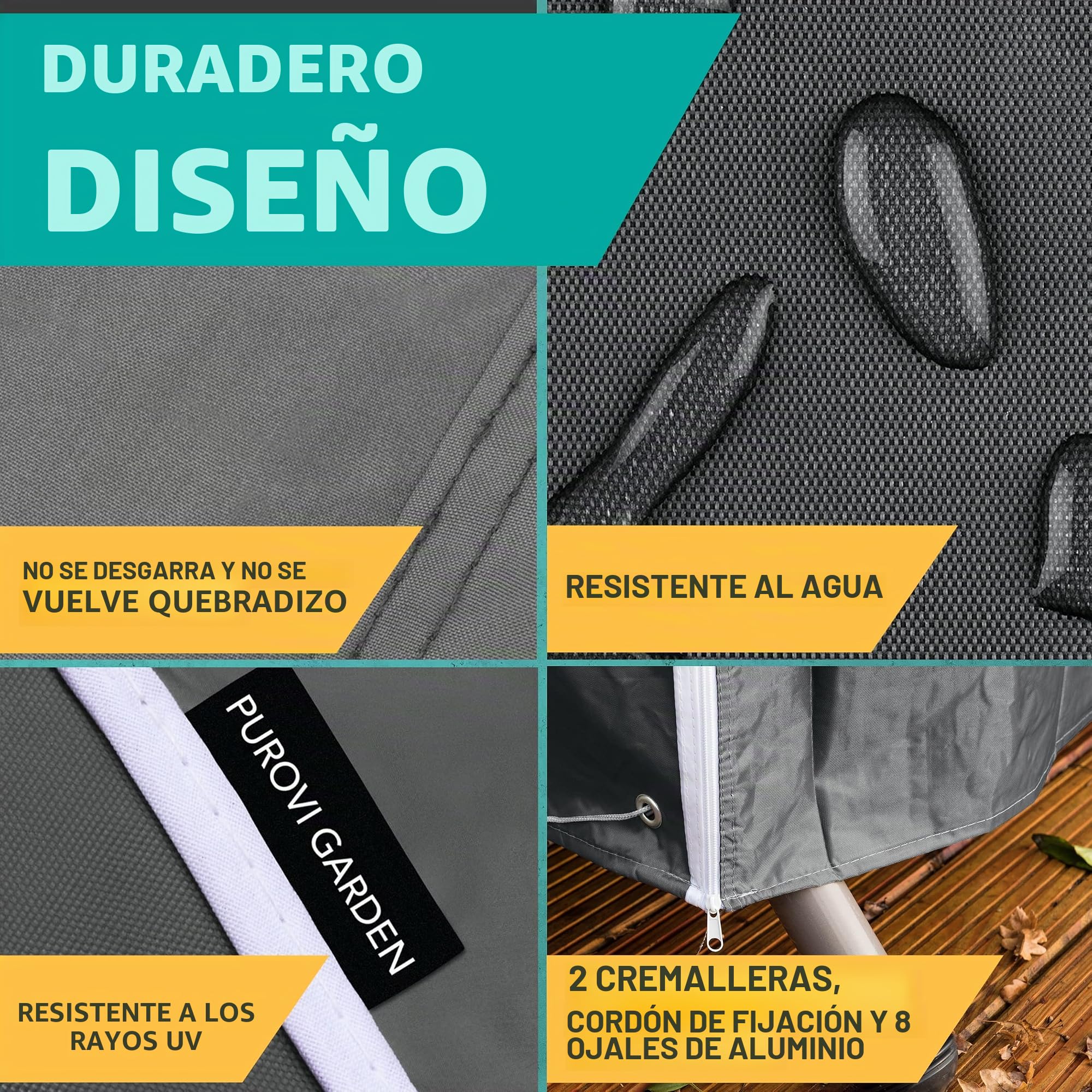 Funda para columpio de jardín (210 x 150 x 150 x 150 cm, impermeable al agua, anti UV