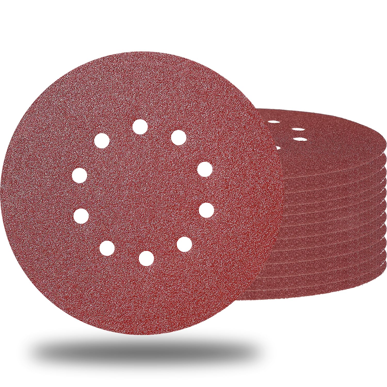 10 PCS 9-Inch 10 Hole 60 Grit Drywall Sandpaper -9" Aluminum Oxide Hook-and-Loop Sanding Disc for ‎Drywall Sander Wood Furniture Finishing…