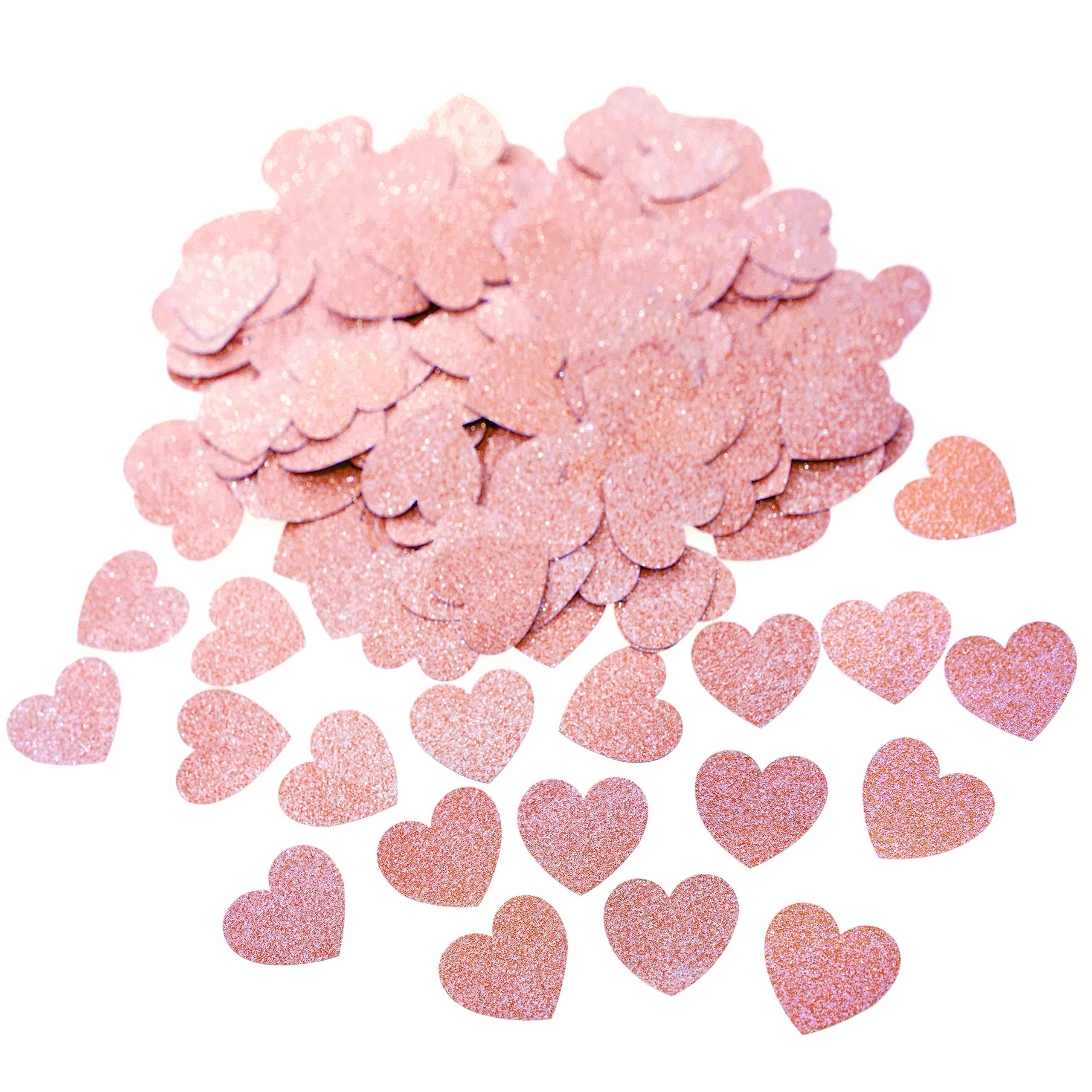 Confeti de mesa de oro rosa con corazón para boda, fiesta de San Valentín, fiesta de San Valentín, confeti para despedida de soltera, compromiso, despedida de soltera, decoración de confeti, 200
