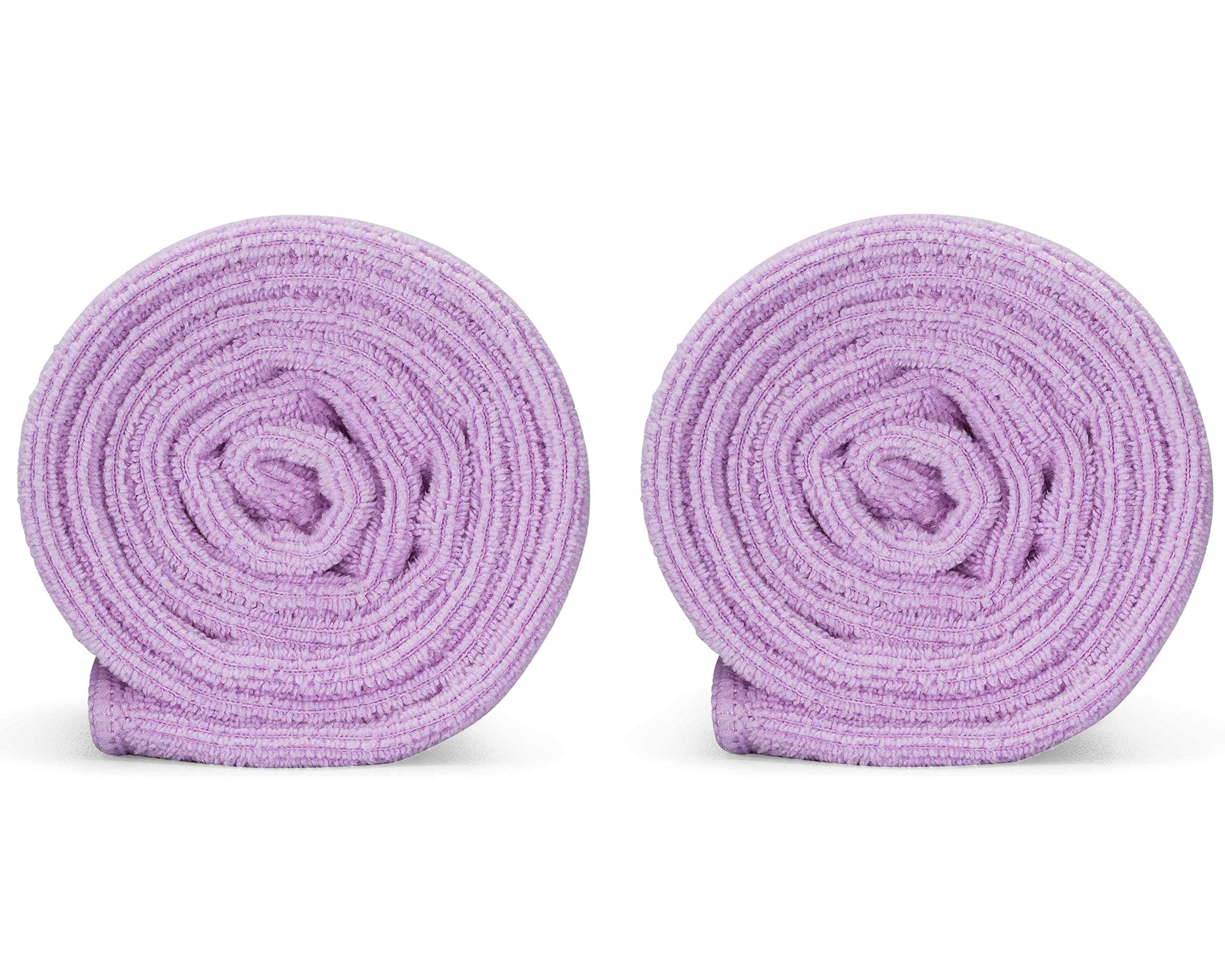 Lot de 2 grandes serviettes en microfibre super absorbantes pour cheveux bouclés 55,9 x 99,1 cm Lavande