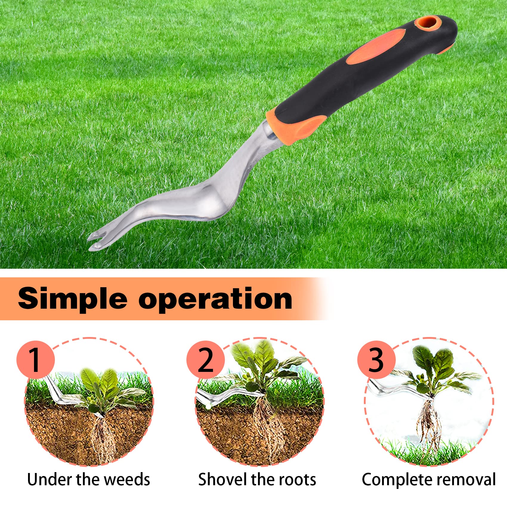 Sarchiatrice Manuale NICAVKIT 2 Pezzi - In Acciaio Inox Con Manico Legno Per Giardinaggio - Foto 2