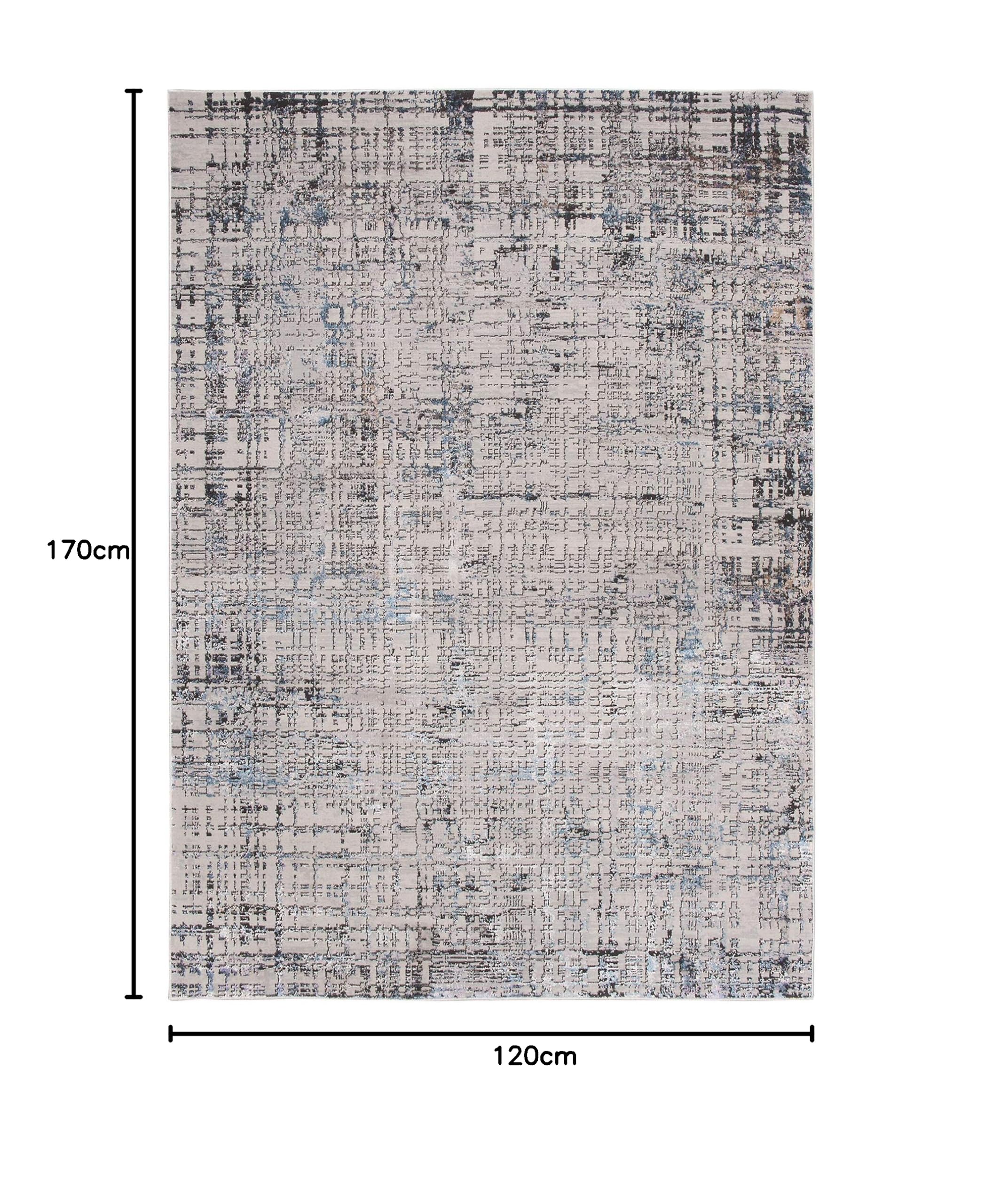 Tapiso Charleston dywan z krótkim włosiem, niebieski, szary, fioletowy, nowoczesny, rozmazywany w stylu vintage, melanż, do salonu, sypialni, Ökotex 120 x 170 cm