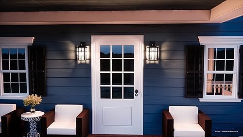 Vista 13 de Urban Ambiance UQL1248 - Lámpara de techo para exteriores, tamaño pequeño: 5.75 pulgadas de alto x 12 pulgadas de ancho, con elementos