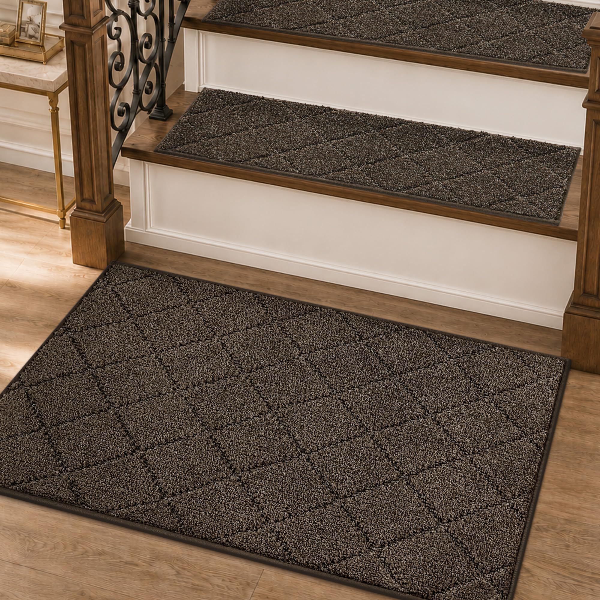 COSY HOMEER Stair Landing Rug Non-Slip 20x32 Stair Treads for Wooden Steps