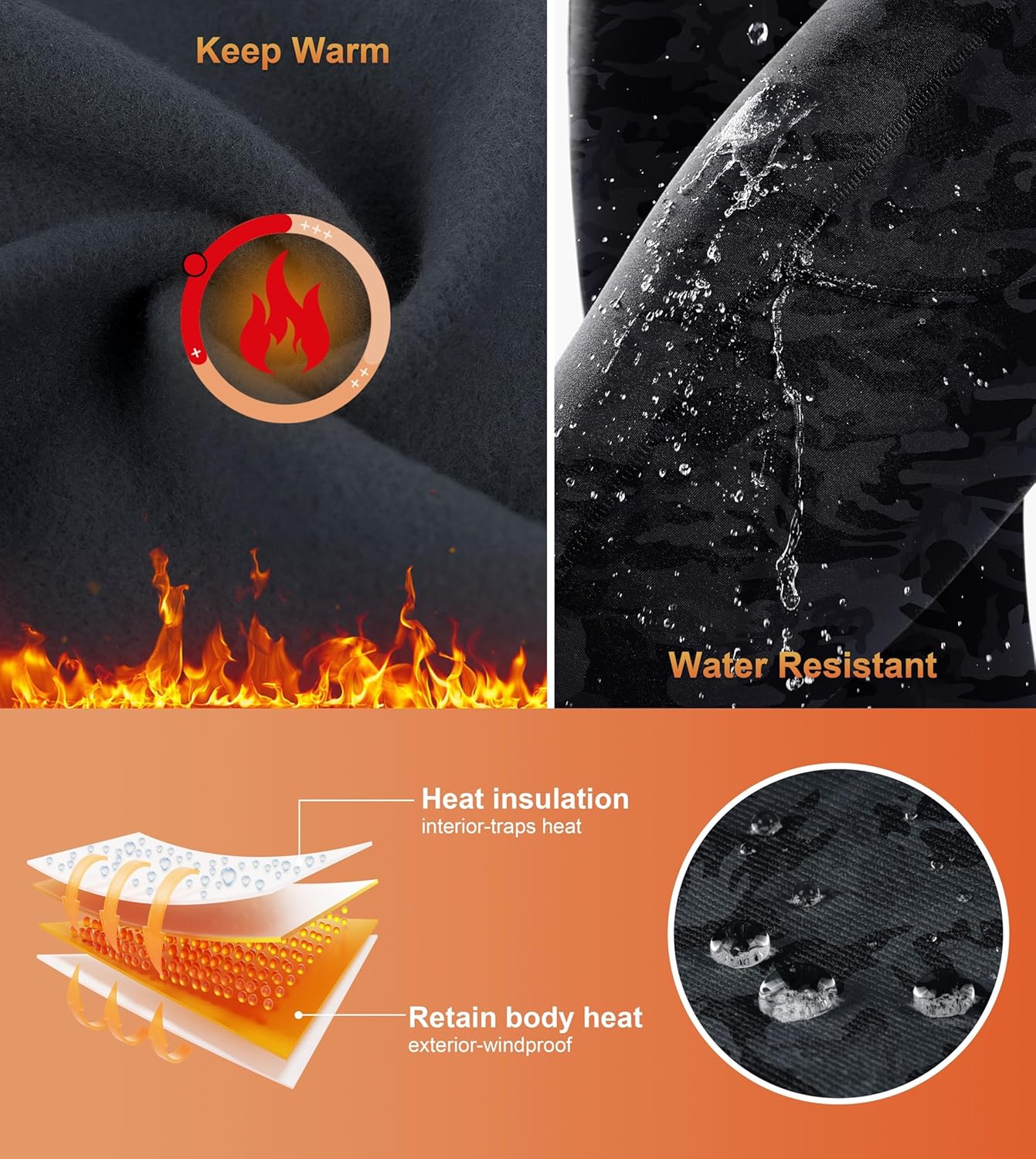 SANTINY Women's Fleece Lined Winter Leggings Water Resistant High Waisted Thermal Hiking Running Warm Pants Women Pockets - Image 4