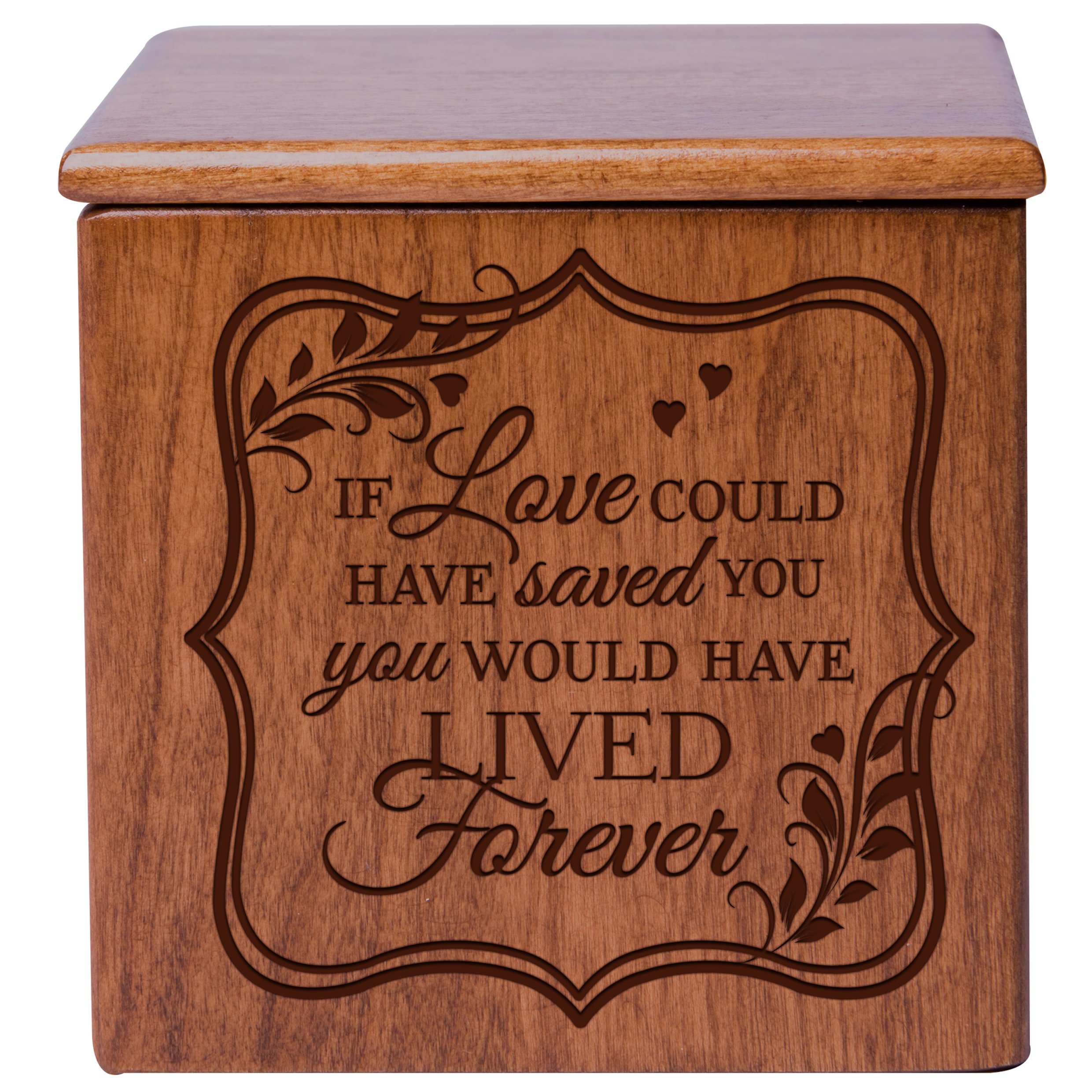 Cremation Urns for Human Ashes - Small Funeral Urn Keepsake Box for Pets - Memorial Gift for Home or Columbarium If Love Could Have Saved You Would Have Lived- Holds Small Portion of Ashes (Cherry)