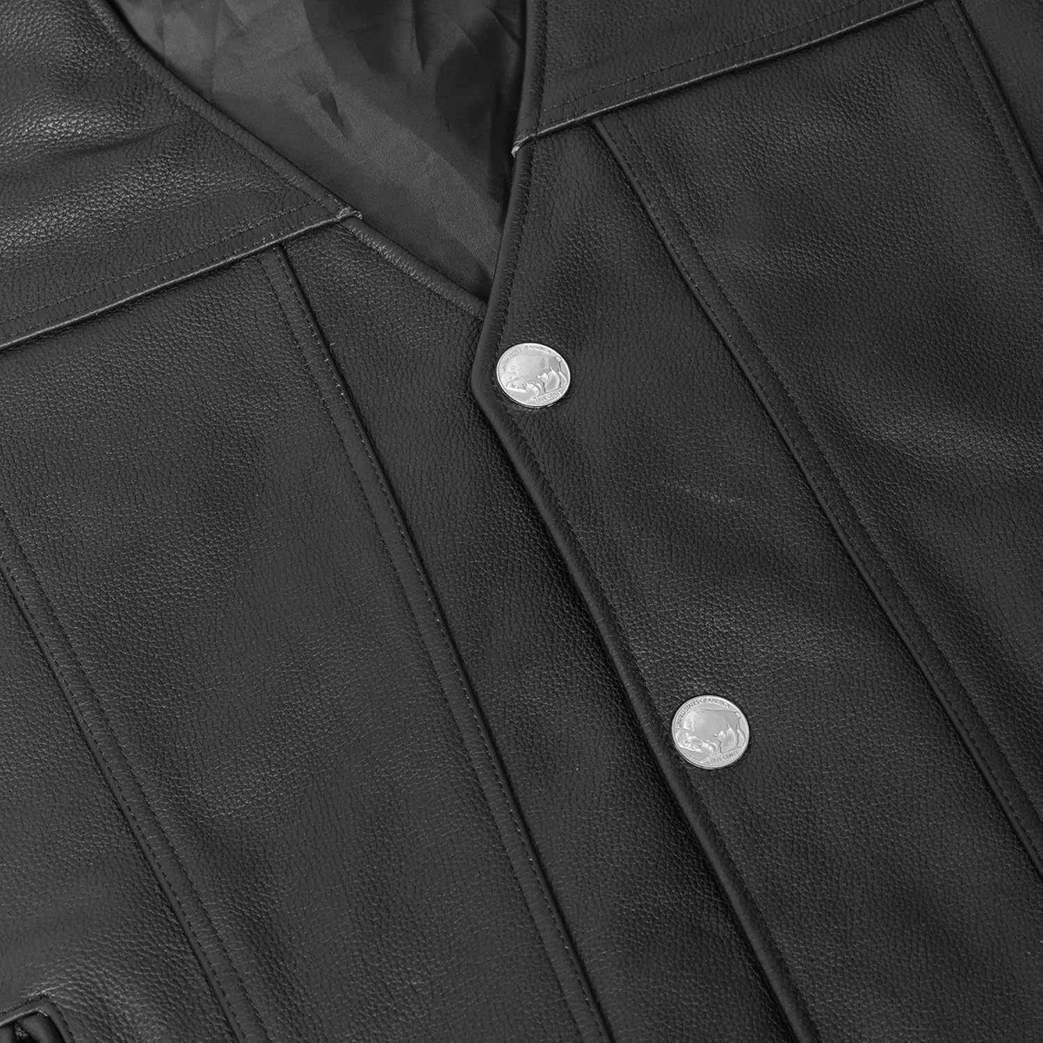 Daniel Smart Leather Biker Vest Premium Cowhide Motorcycle Vests for Men with Plain Sides Design & Multiple Carry Pockets