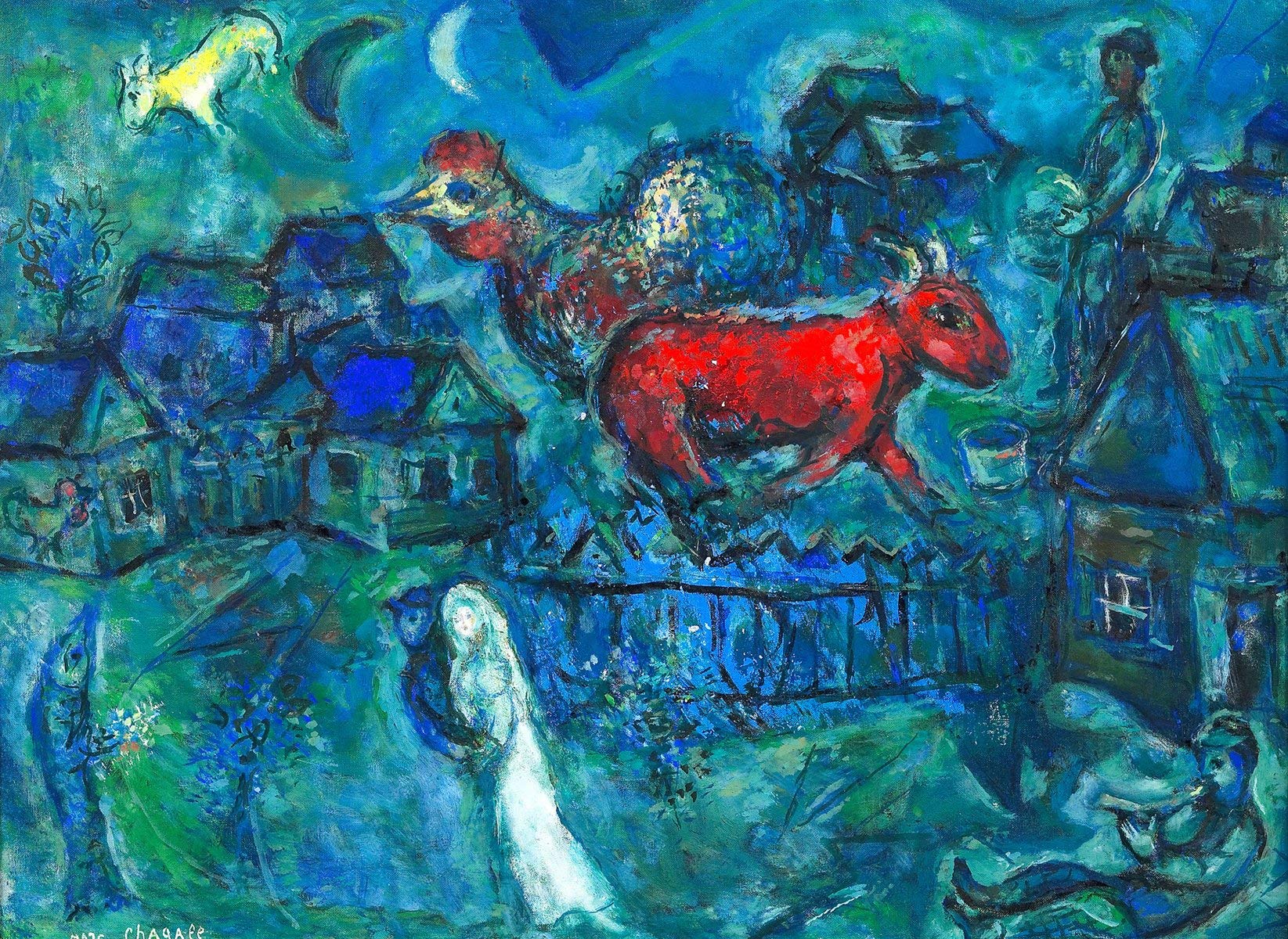 Marc Chagall、Fenetre au village、希少画集画 Amazon.com: Get Custom Art - Marc Chagall, Maries au village
