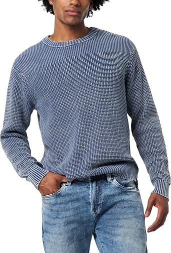 Buffalo David Bitton Mens Textured Crew Knit Washy Sweater