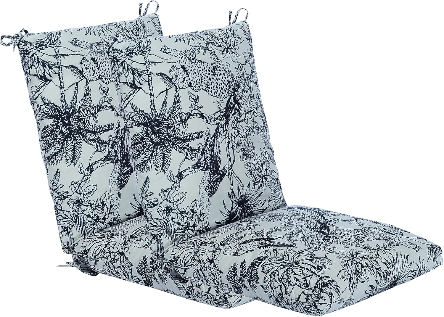 Set of 2 Outdoor Dining Chair Cushions, Patio Seating Cushions, 38x18x4.5 inch, for Garden Patio Furniture (Jungle Leopard)