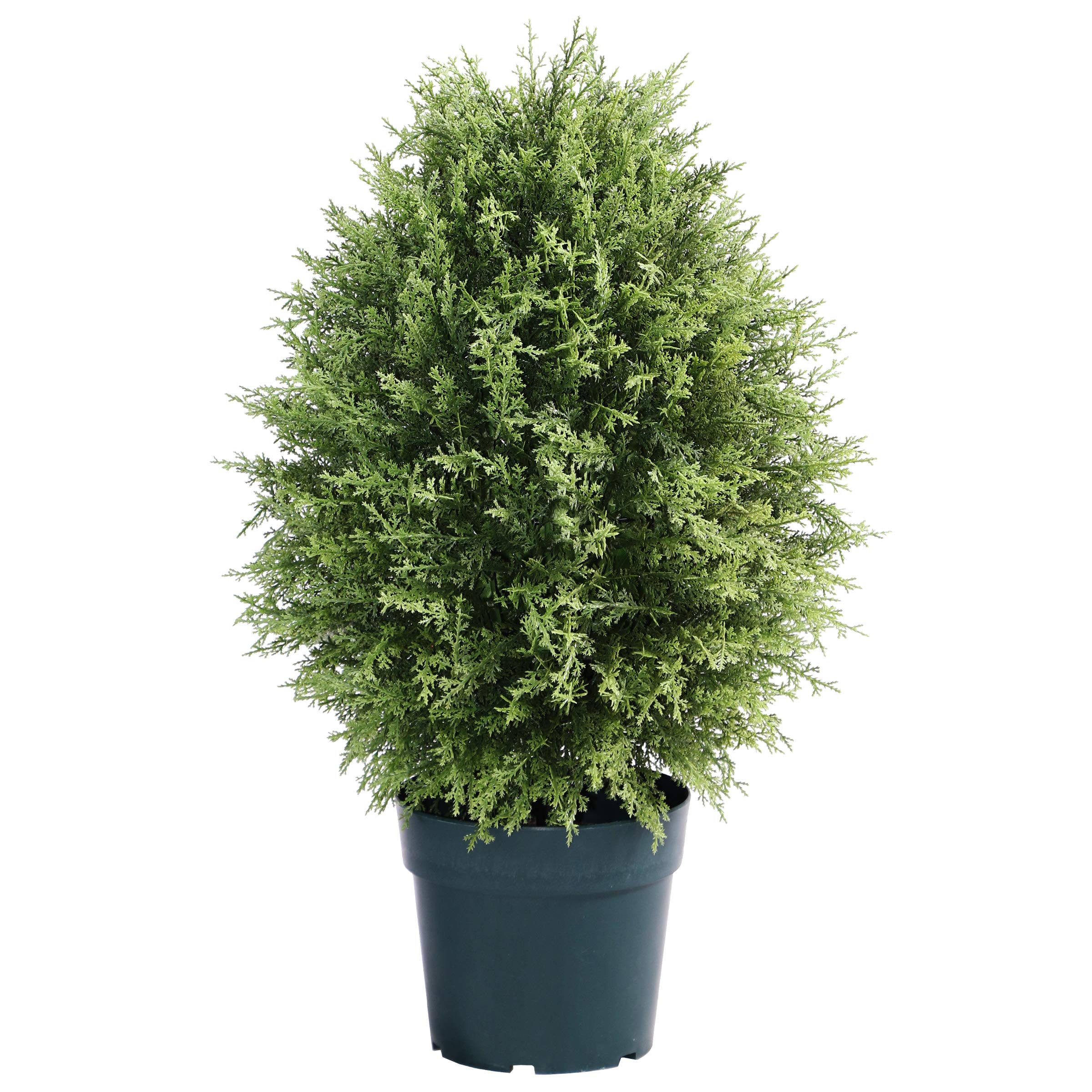 National Tree Company 26-inch Artificial Cypress Tree, Realistic Fake Tree Potted Plant, Dark Green Round Growers Pot