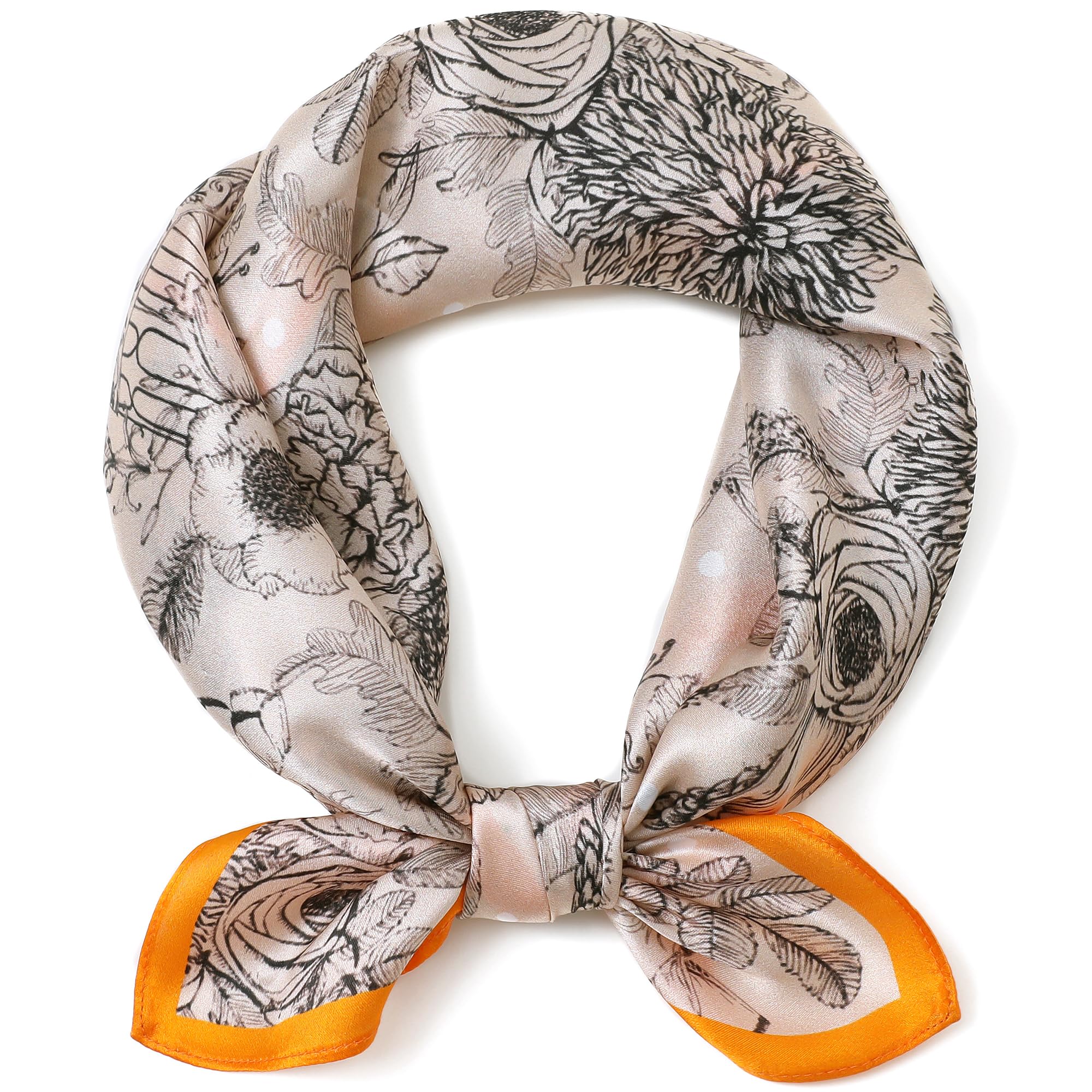 STARWHISPER100% Real Mulberry Silk Scarf -21''x 21''-Lightweight Small Square Neckerchief Hair Scarf for Sleeping