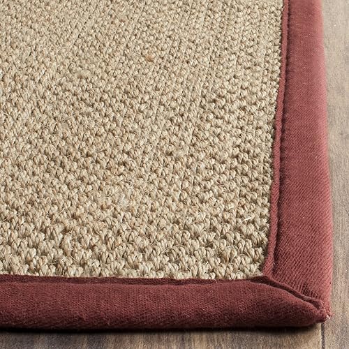 Miniatura 4 de Safavieh NF114A Natural Fiber Collection - Alfombra de fibras naturales de patrón trenzado, varios colores (5 x 8 pies), Fibras naturales,