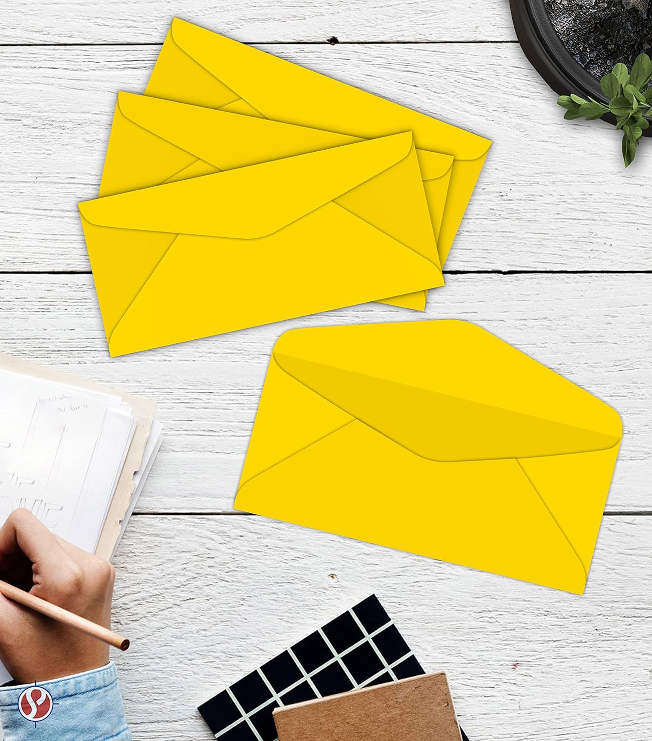 Sun Yellow Bright Color #10 Envelopes - Great for Mailing Letters, Business Memos, Invitations, Invoices, Bills | 4 1/8" x 9 1/2" | 50 Envelopes