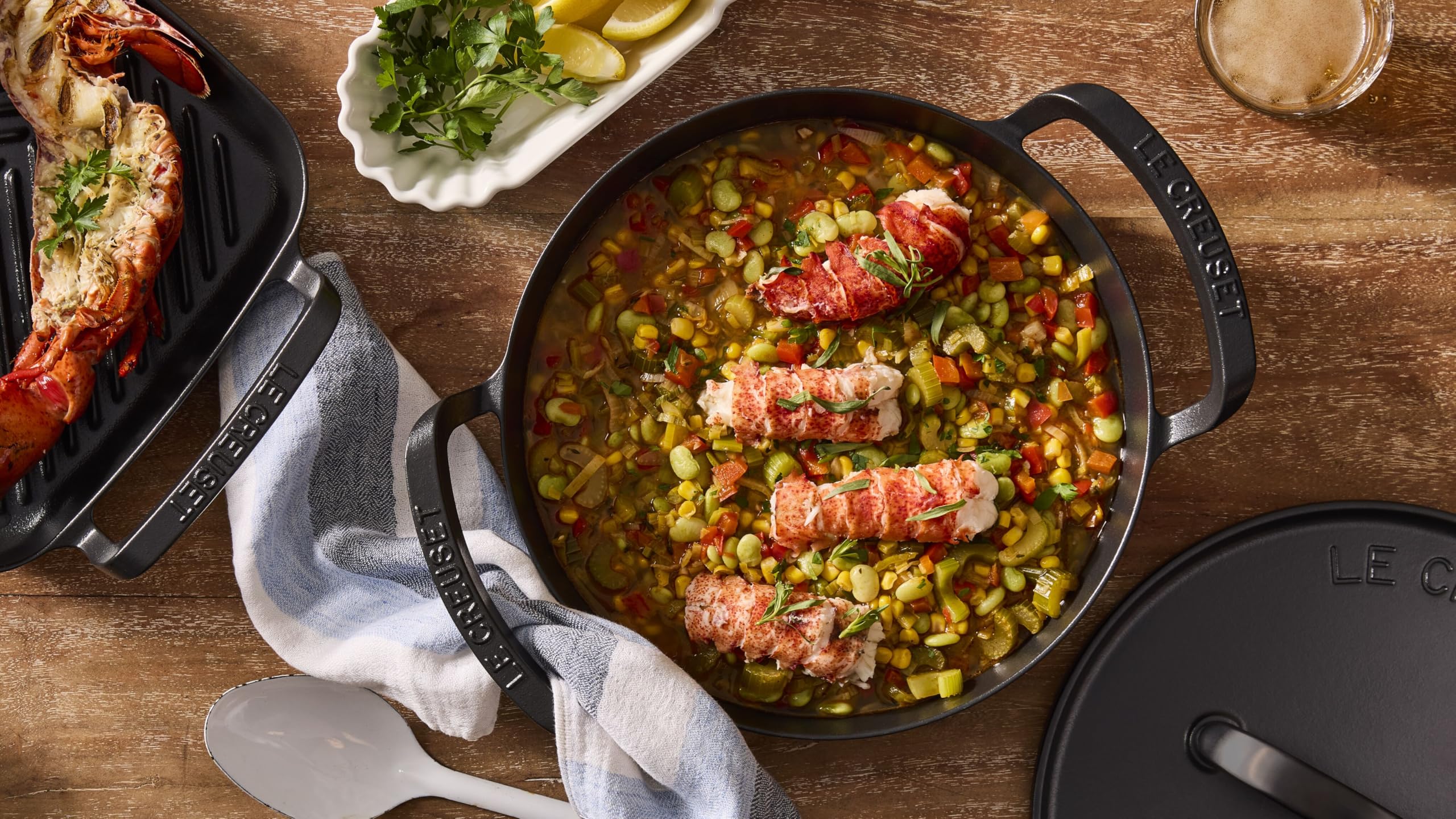 Le Creuset Zestaw 4 narzędzi do grillowania ze stali nierdzewnej z torbą transportową