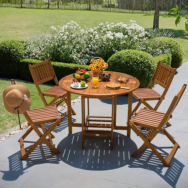 Compact Acacia Wood Bistro Set