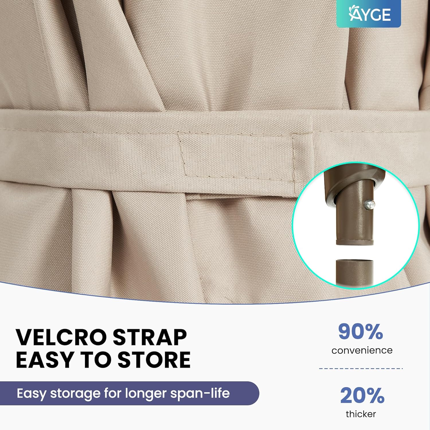 Ayge 8x10FT Large Rectangular Patio Umbrella Outdoor Table Umbrella w/Crank Rectangle Market Umbrella UV Protection for Garden, Deck,Lawn,Yard & Pool, Beige