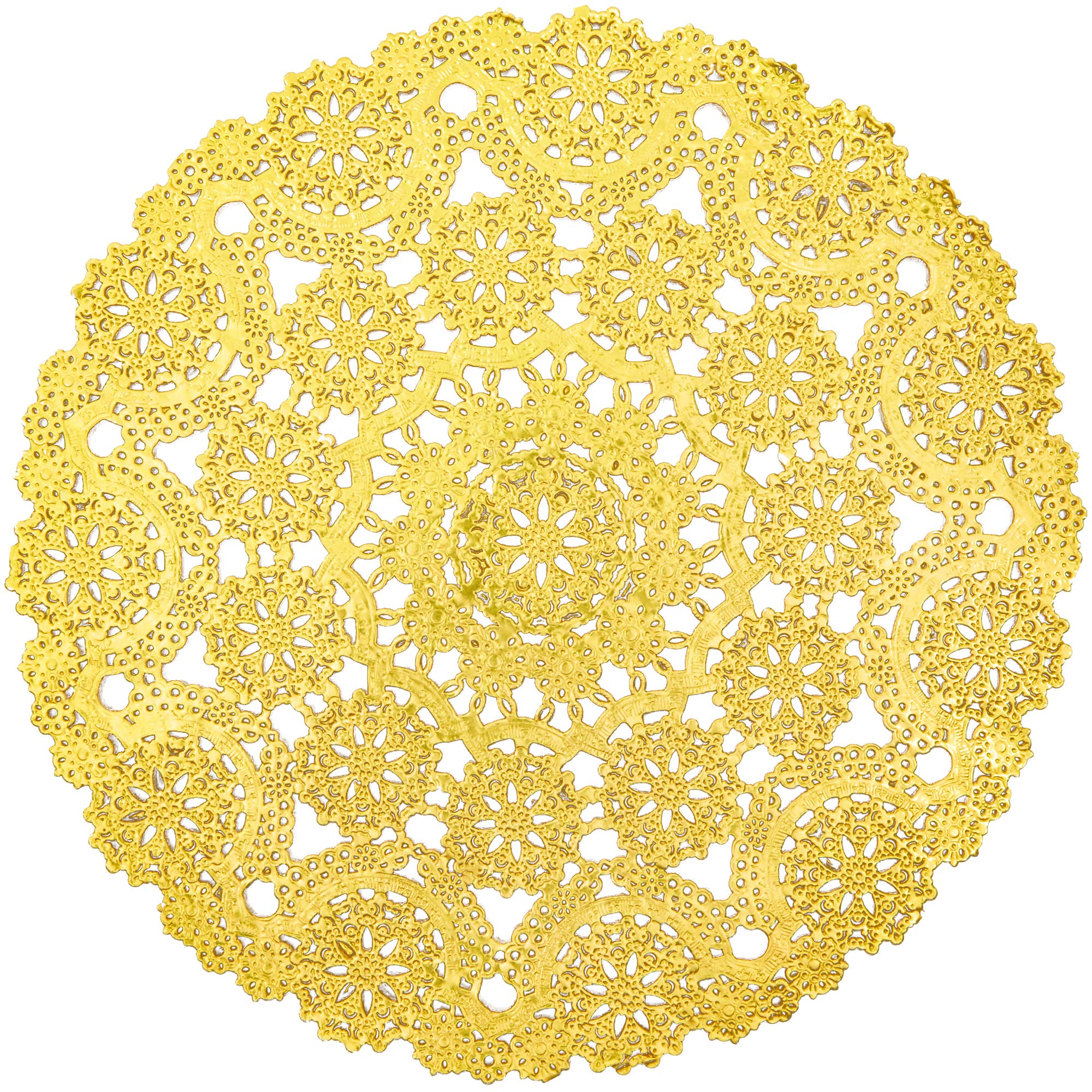Round Medallion Doilies, Pack of 60,30.5 cm Diameter, Gold Lace Paper