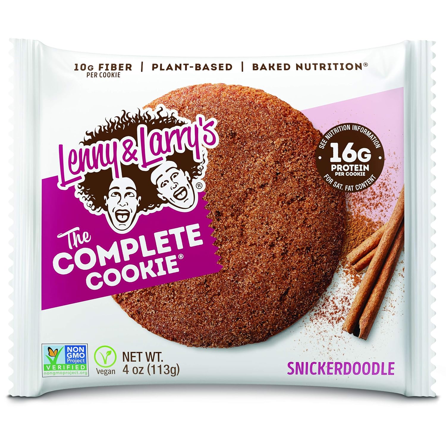 Lenny & Larry's The Complete Cookie, Snickerdoodle (16g Plant Protein) and Chocolate Chip (8g Plant Protein), Soft Baked, Vegan, Non-GMO Cookie Bundle (12 Cookies Each)
