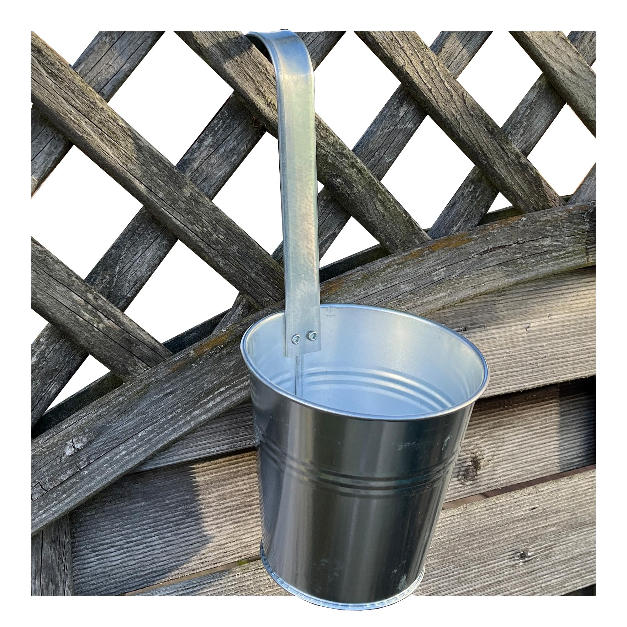 Alfie Francis Set of 6 Galvanised Zinc Metal Fence/Balcony Hanging Plant Pots Planters