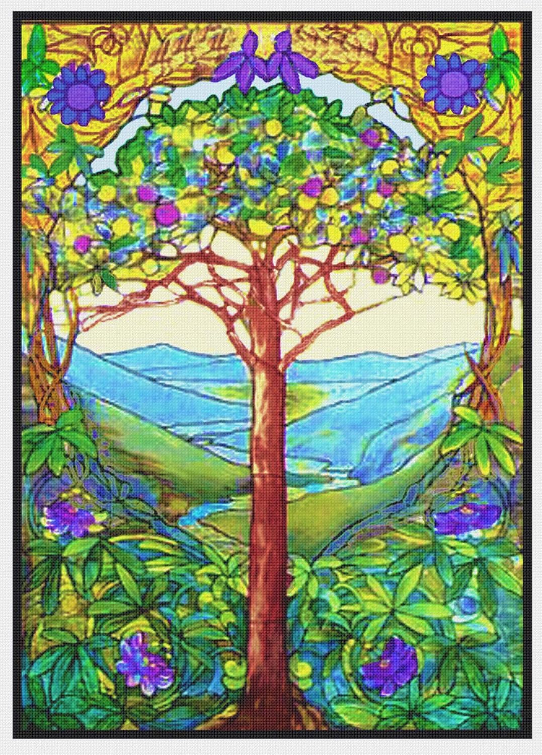 Orenco Originals Tree of Life by Louis Comfort Tiffany Counted Cross Stitch Pattern