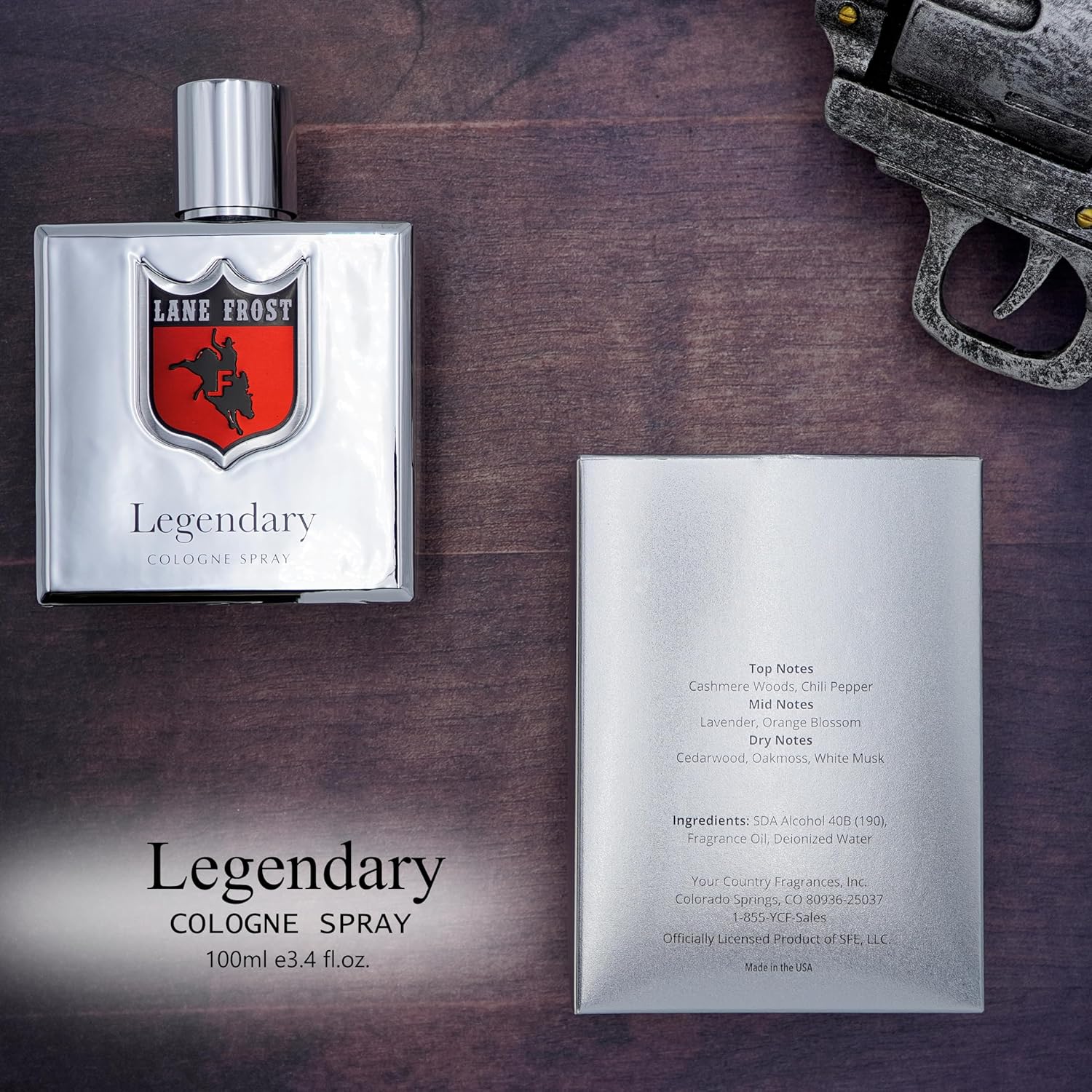 Lane Frost Legendary Chrome Cologne for Men - Bold Western Fragrance with Modern Edge - Spiced Woodsy Masculine Scent with Chili Pepper and Cedarwood - Long Lasting Manly Cologne Spray - Image 4