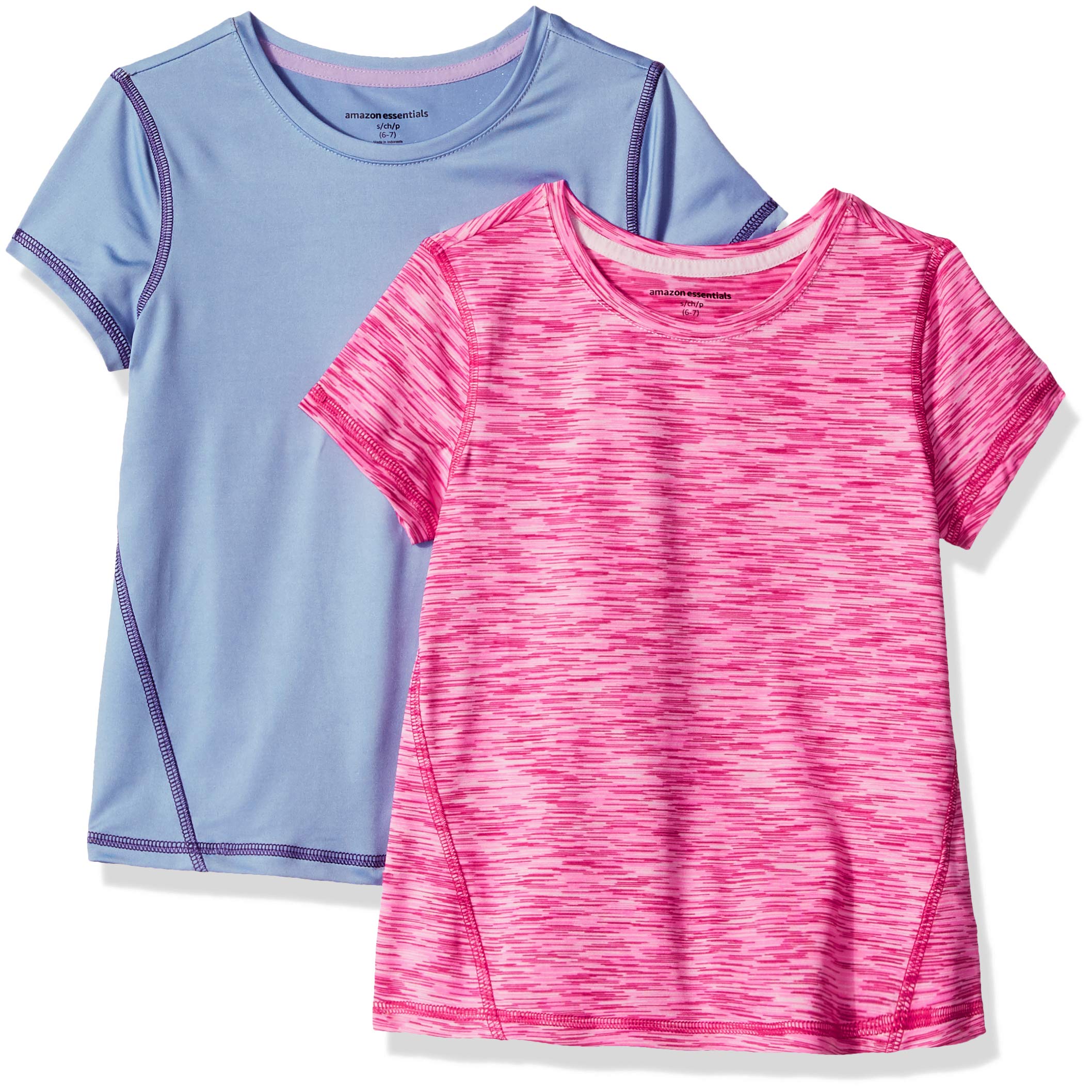 Amazon Essentials Girl's 2-Pack Short-Sleeve Active Tee