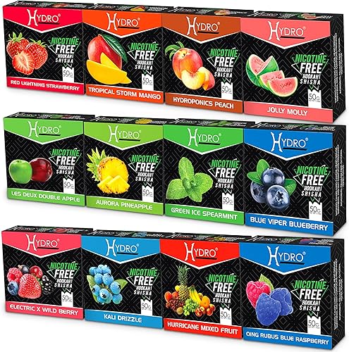 Hydro Hookah shisha sabor a melaza de primera calidad sin tabaco ni nicotina 12 unidades