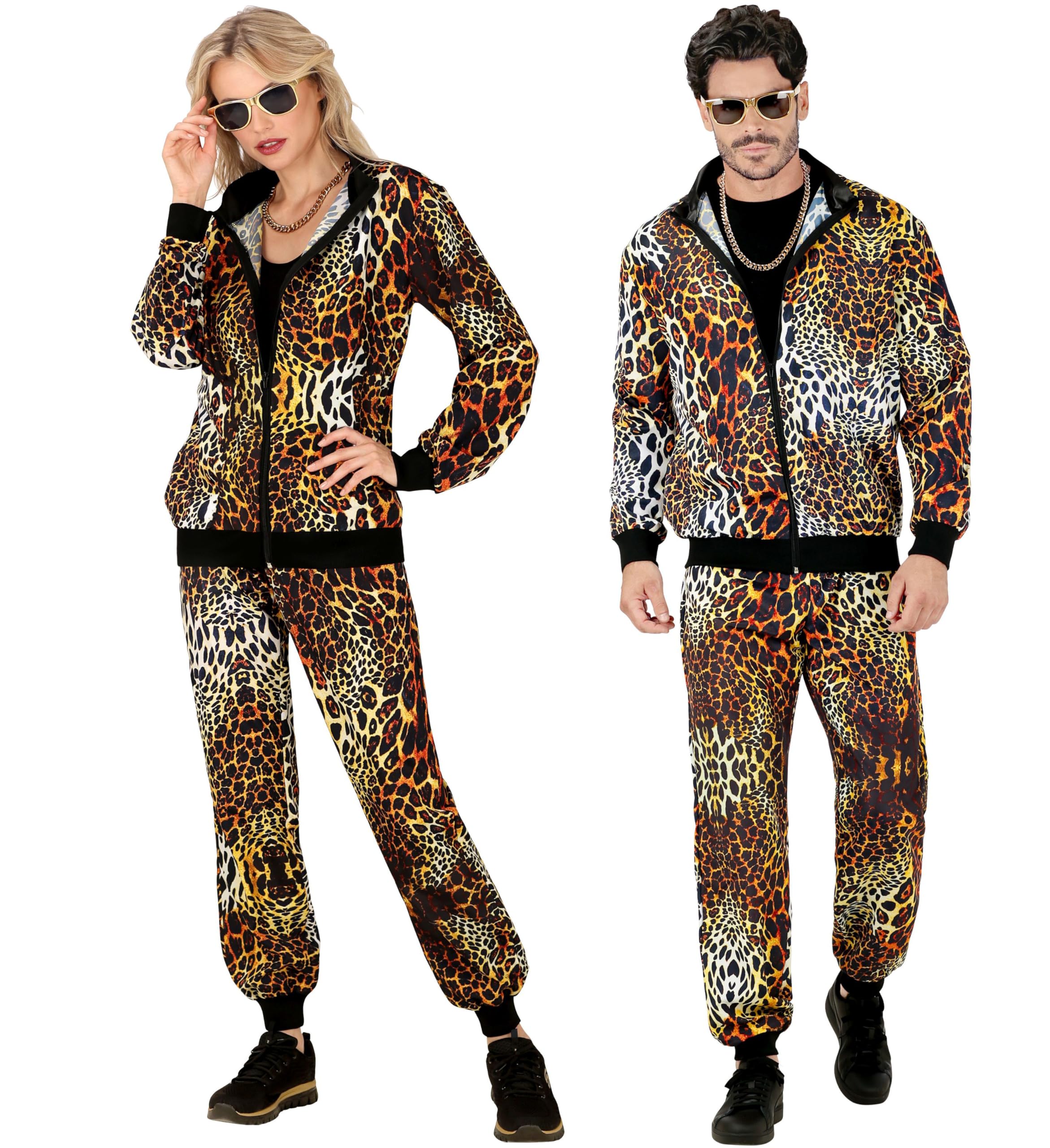 W WIDMANN Costume Tracksuit, Animal Pattern Leopard, Animal Print, 80s Outfit, Jogging Suit, Bad Taste Outfit, Fancy Dress Costumes