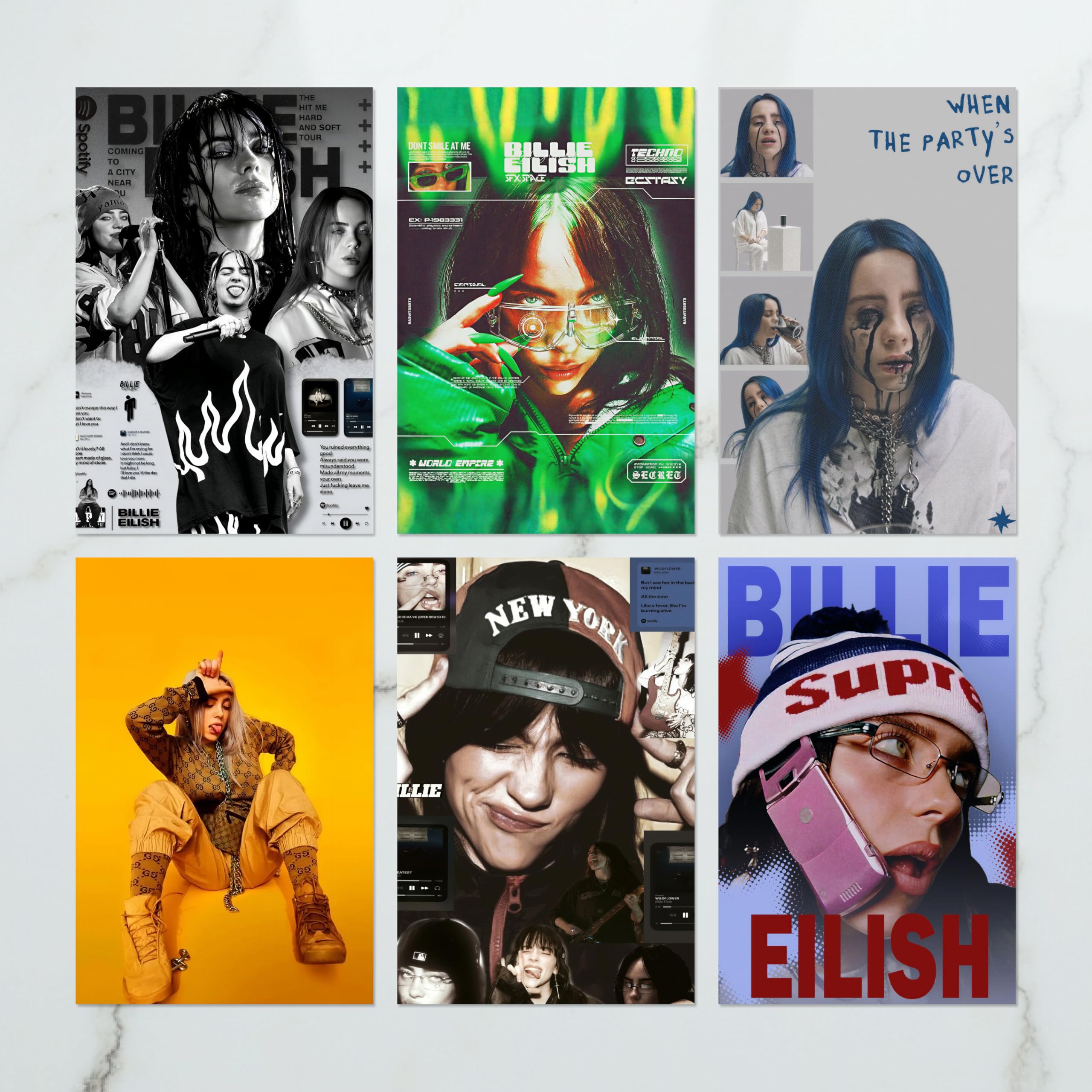 Billie Eilish アルバムとグッズまとめ売り Billie Eilish Posters Set of 6 | 12×18 Inch Aesthetic Wall Art