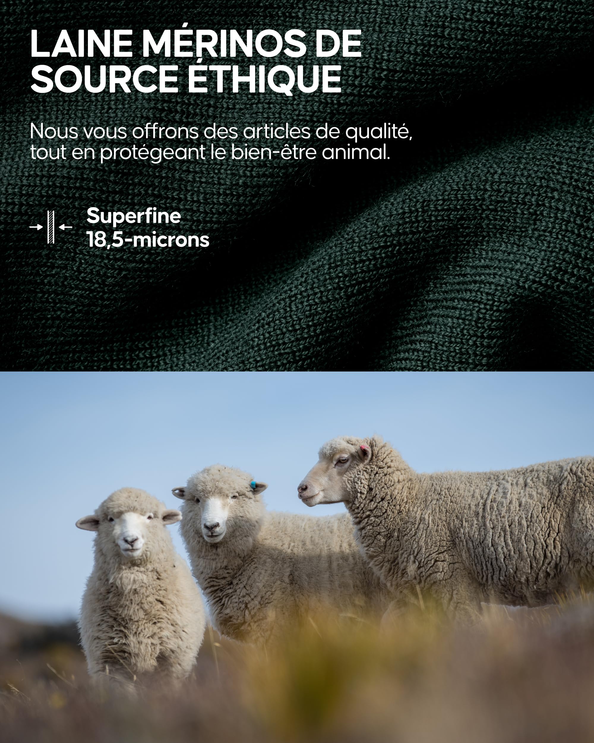 DANISH ENDURANCE Cache-Cou en Laine Mérinos Thermique avec Polaire, Multifonction, Écharpe Coupe-Vent pour Hommes et Femmes