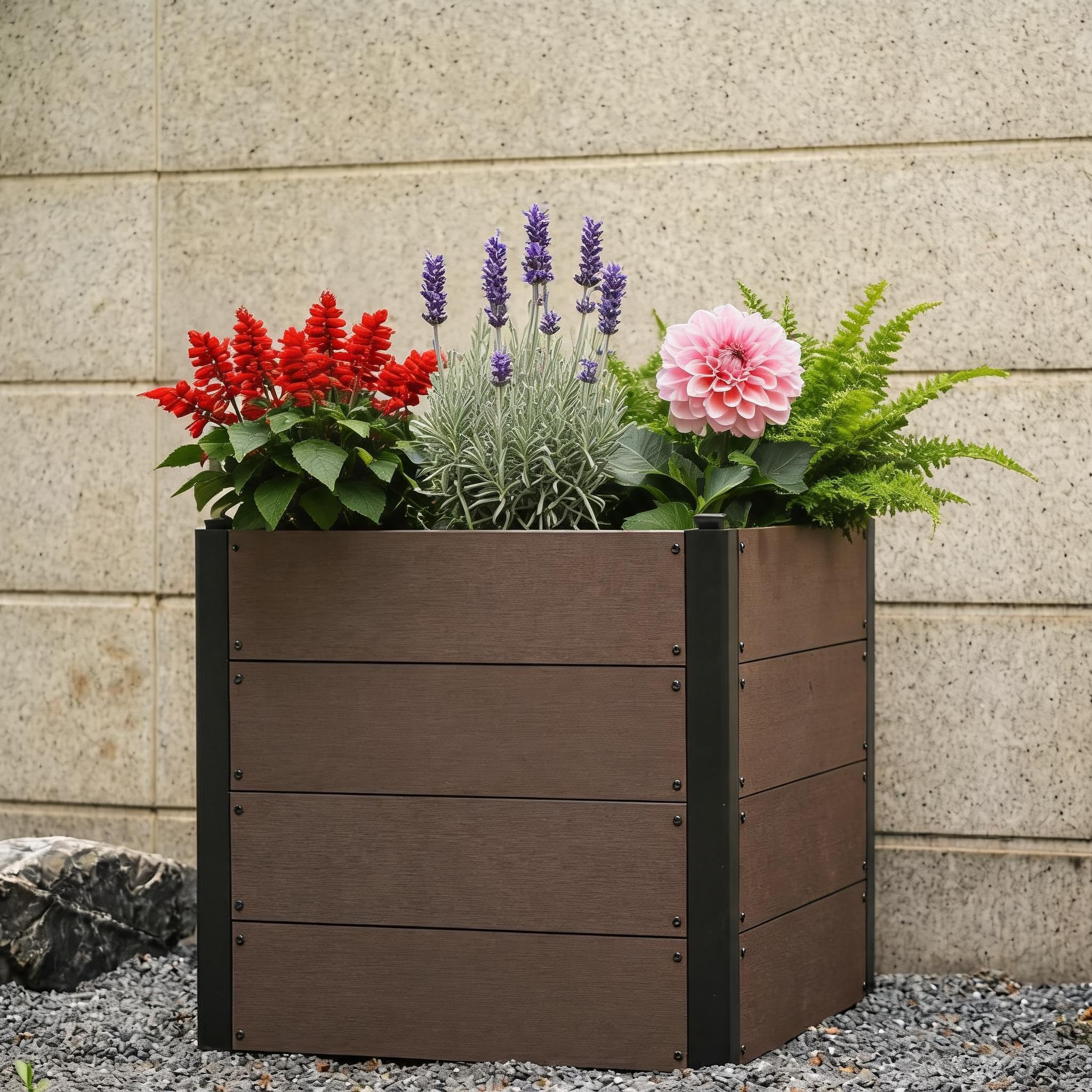 GarveeTech 64x64x60cm Raised Garden Bed, Outdoor Planter Box Open Bottom