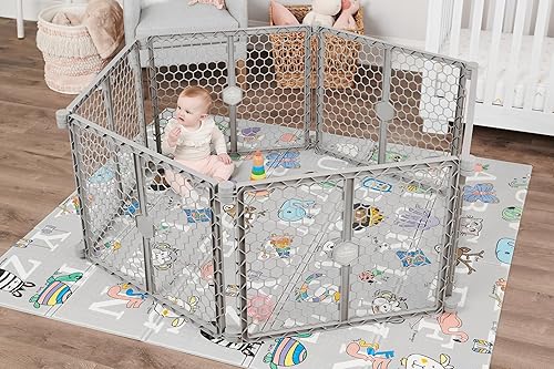 Miniatura 5 de Regalo Tapete de juego extragrande con letras del alfabeto de 77 x 71 pulgadas para bebés y niños pequeños, tapete de aprendizaje de objetos y