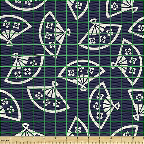 Miniatura 680 de Ambesonne The Yard - Tela de hibisco de flores tropicales en tonos de la vida real, tela decorativa para tapicería, cestas de almacenamiento