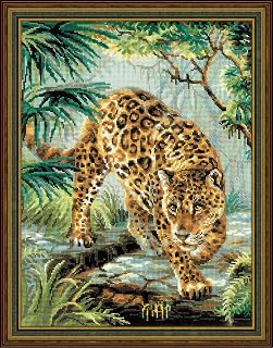 RIOLIS - 정글 1549의 소유자, 십자수 키트 30 x 40cm(11.8 x 15.75인치), 초보자 및 고급자를 위한 십자수 키트, 성인용 십자수 키트, 자수 카운트 스티치 키트