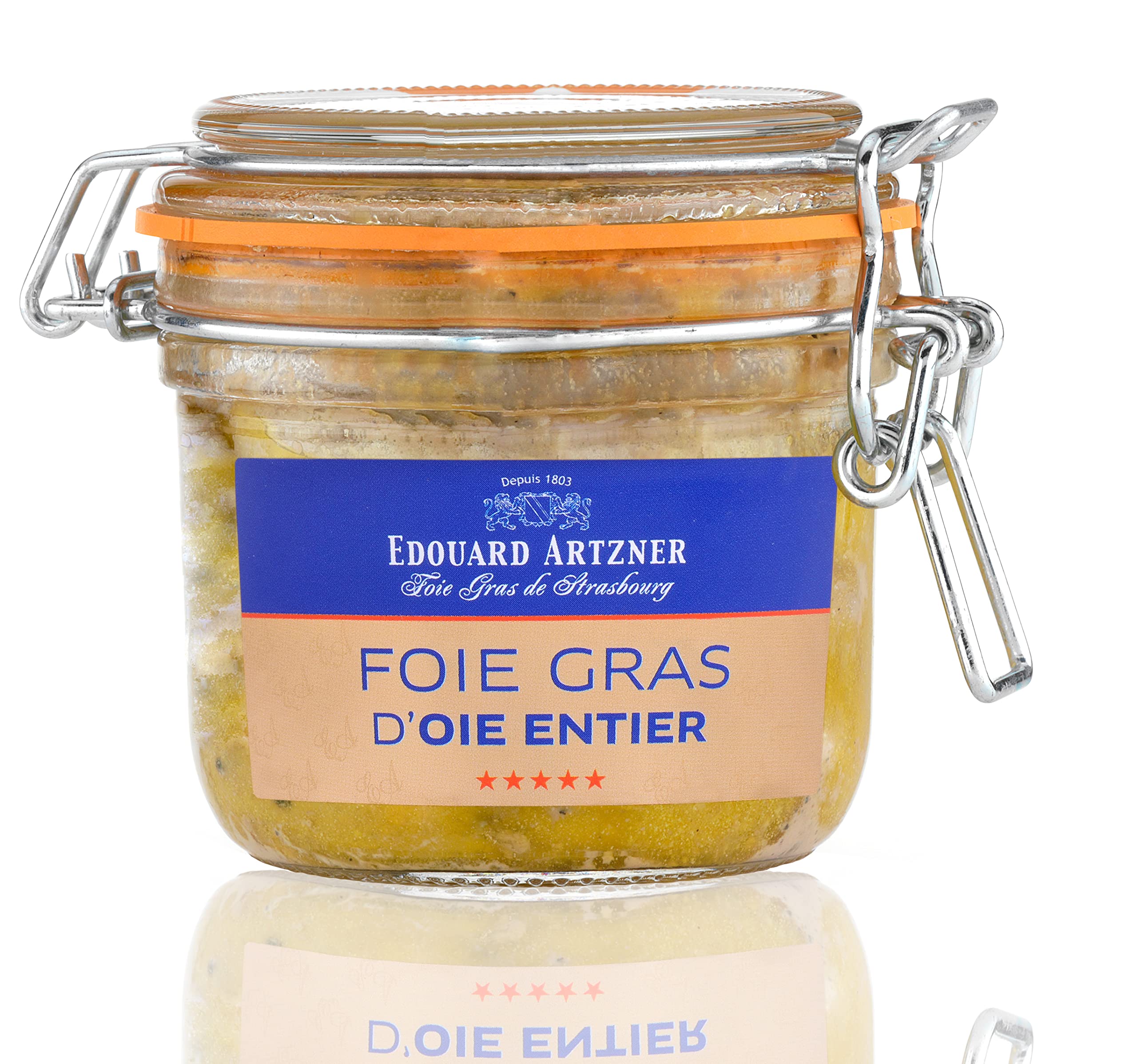 Foie Gras d'Oie Entier. Edouard Artzner Strasbourg. 180g en bocal