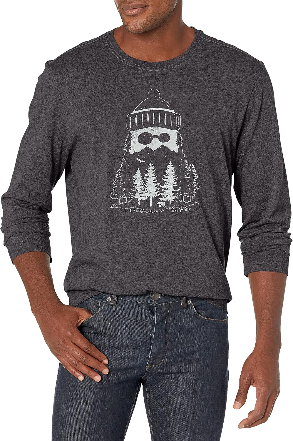 Life is Good Mens Graphic Long Sleeve T-Shirts Crusher Collection