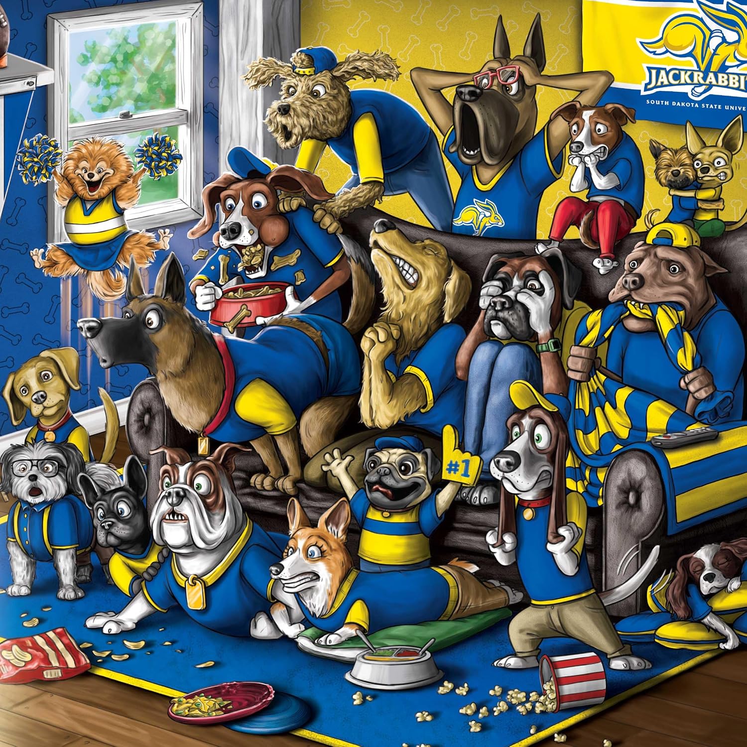 YouTheFan Officially-licensed NCAA Purebred 3D Wall Art - Humorous original hand-drawn cartoon artwork, multi-layer, funny gift, indoor team decor