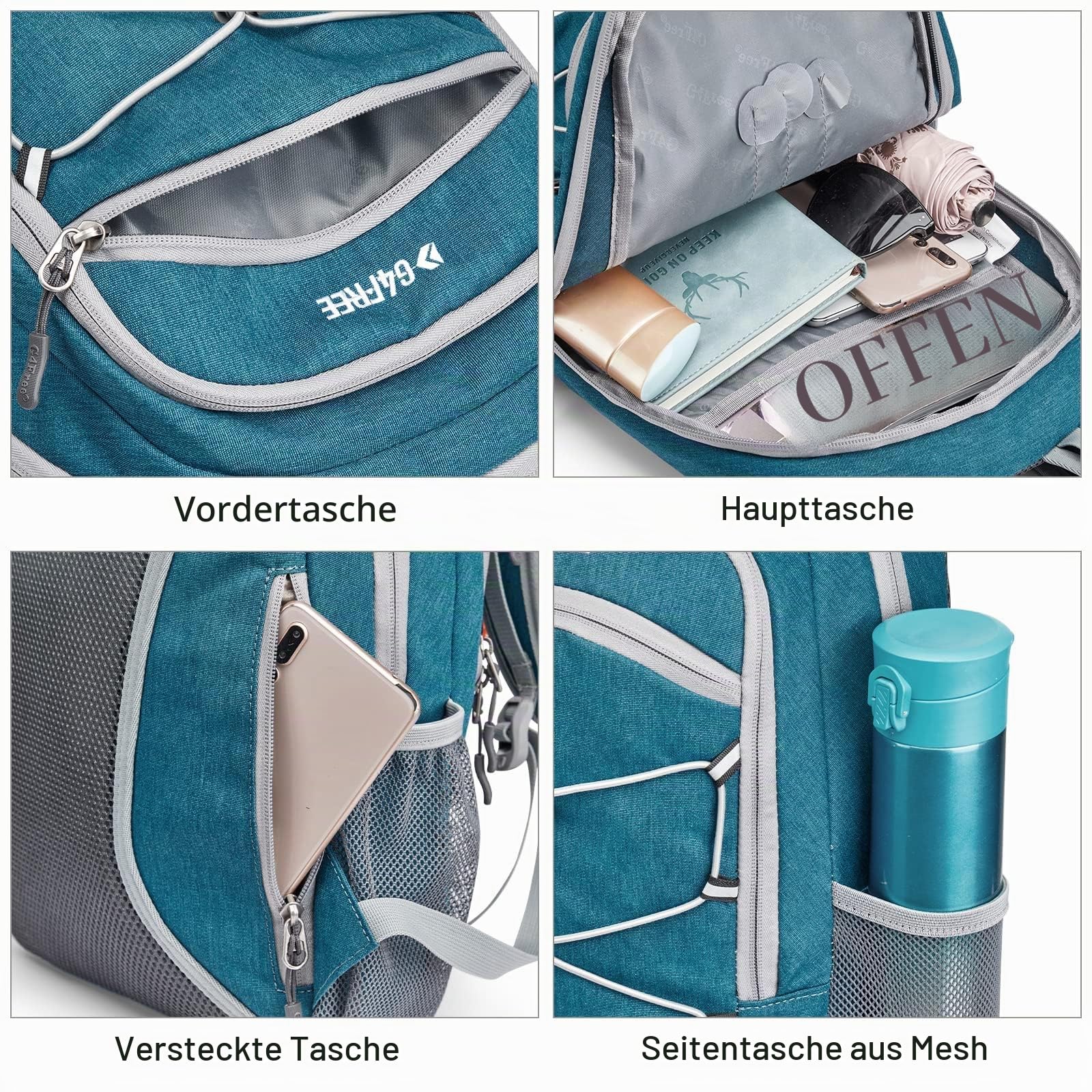 G4Free Kleiner Rucksack 12L/20L Unisex Tagesrucksack Leichter Reiserucksack Wanderrucksack Trekkingrucksack für Wandern Fahrrad
